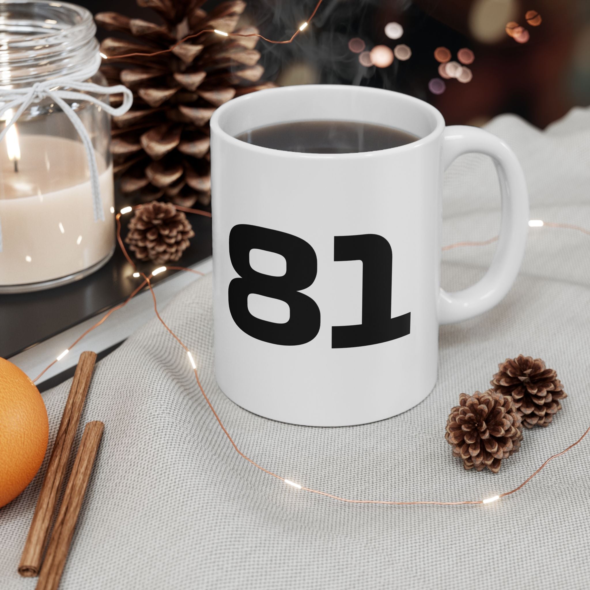 Papaya orange racing-inspired ceramic mug with an Australian speed theme. Perfect for motorsport fans and Grand Prix enthusiasts. Available in 11oz & 15oz sizes