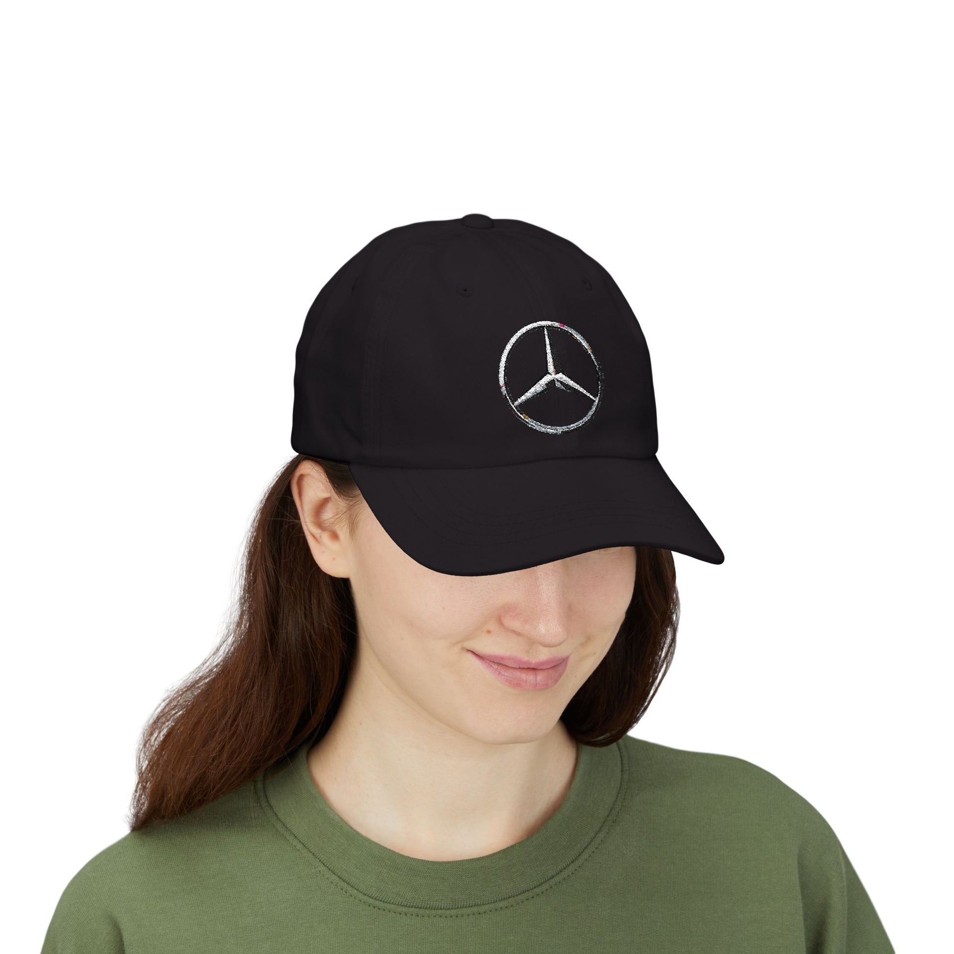 Silver racing-inspired embroidered cap with a curved brim. Perfect for motorsport fans and race-day outfits.