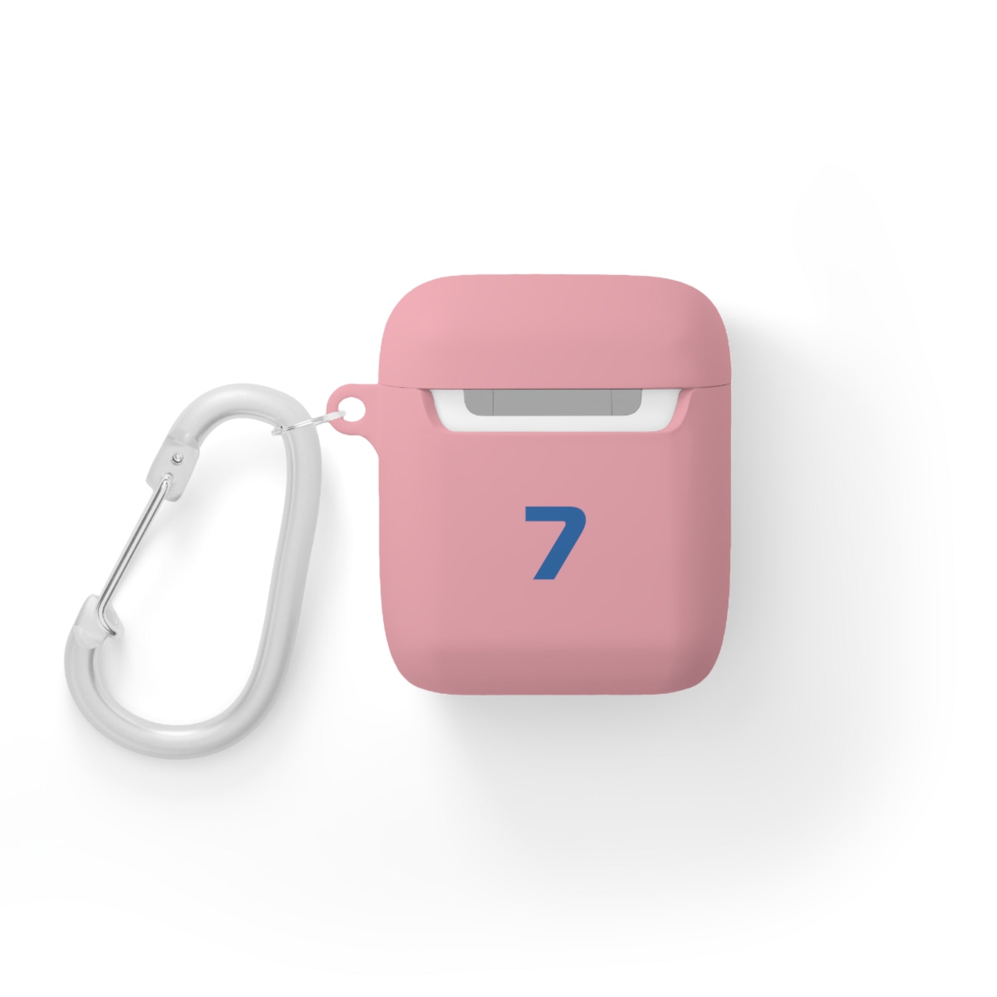 Blue and pink racing-inspired AirPods case with a sleek Grand Prix aesthetic and custom initials option. Ideal for motorsport fans.