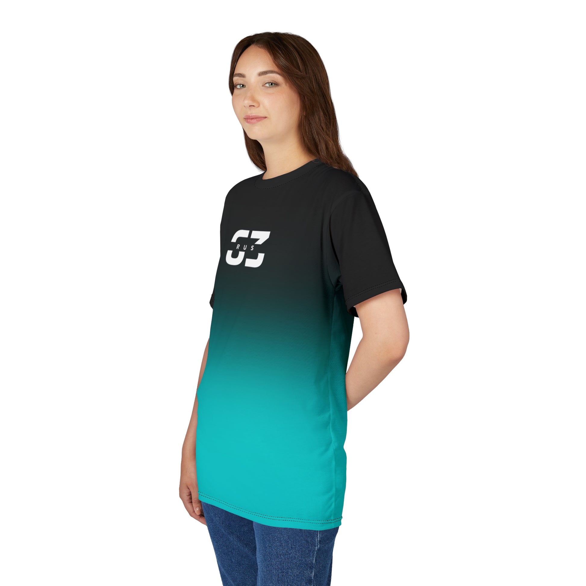 Silver racing-inspired unisex active tee with a sleek Grand Prix aesthetic. Ideal for motorsport fans and athletes