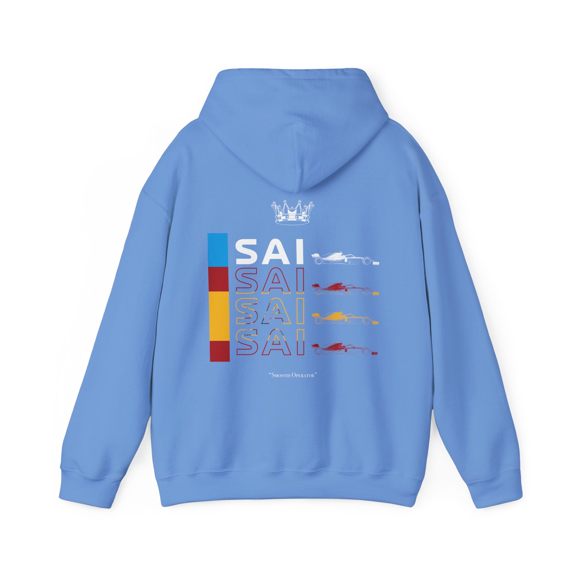 Blue Matador racing-inspired unisex hoodie with a motorsport aesthetic, available in a heavy blend. Perfect for Grand Prix fans and speed enthusiasts.