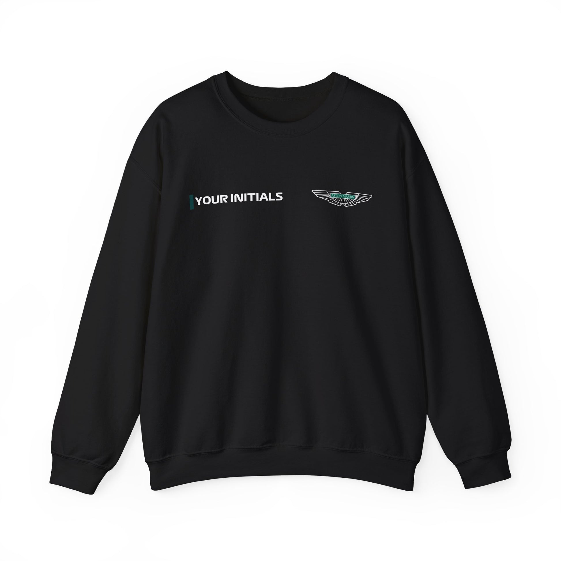 Verdant green racing-inspired crewneck sweatshirt with a motorsport aesthetic, custom initials, and heavyweight comfort. Perfect for Grand Prix fans and speed enthusiasts.