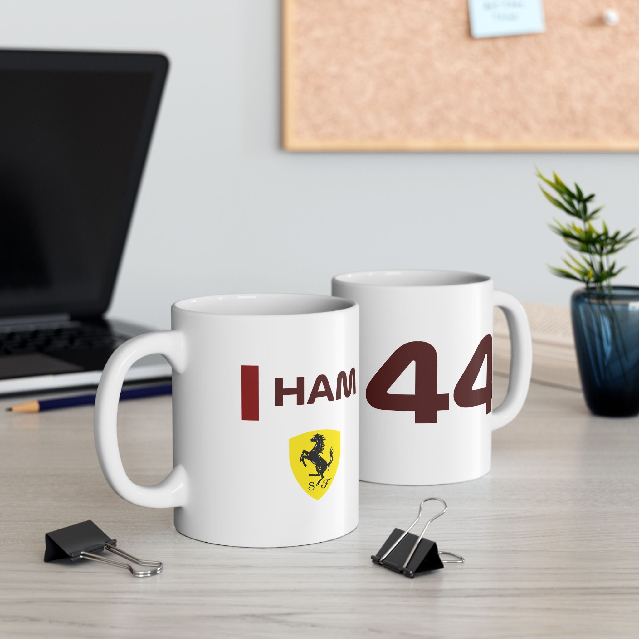 Silver and red racing-inspired ceramic mug with a motorsport aesthetic, available in 11oz and 15oz. Perfect for Grand Prix fans and speed enthusiasts.