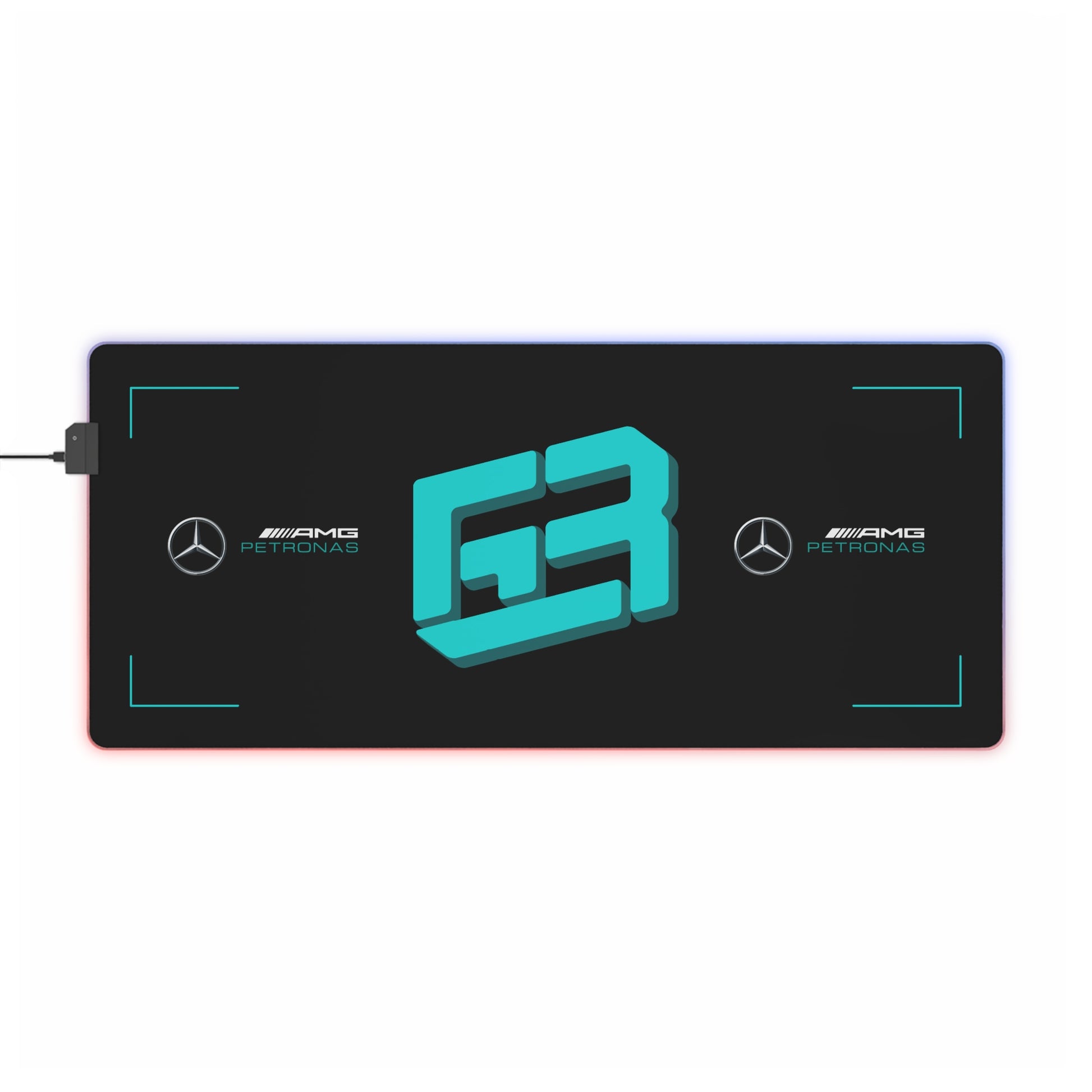 Silver and black racing-inspired gaming mouse pad with a high-precision surface and sleek motorsport aesthetic. Inspired by tire management and elite control.