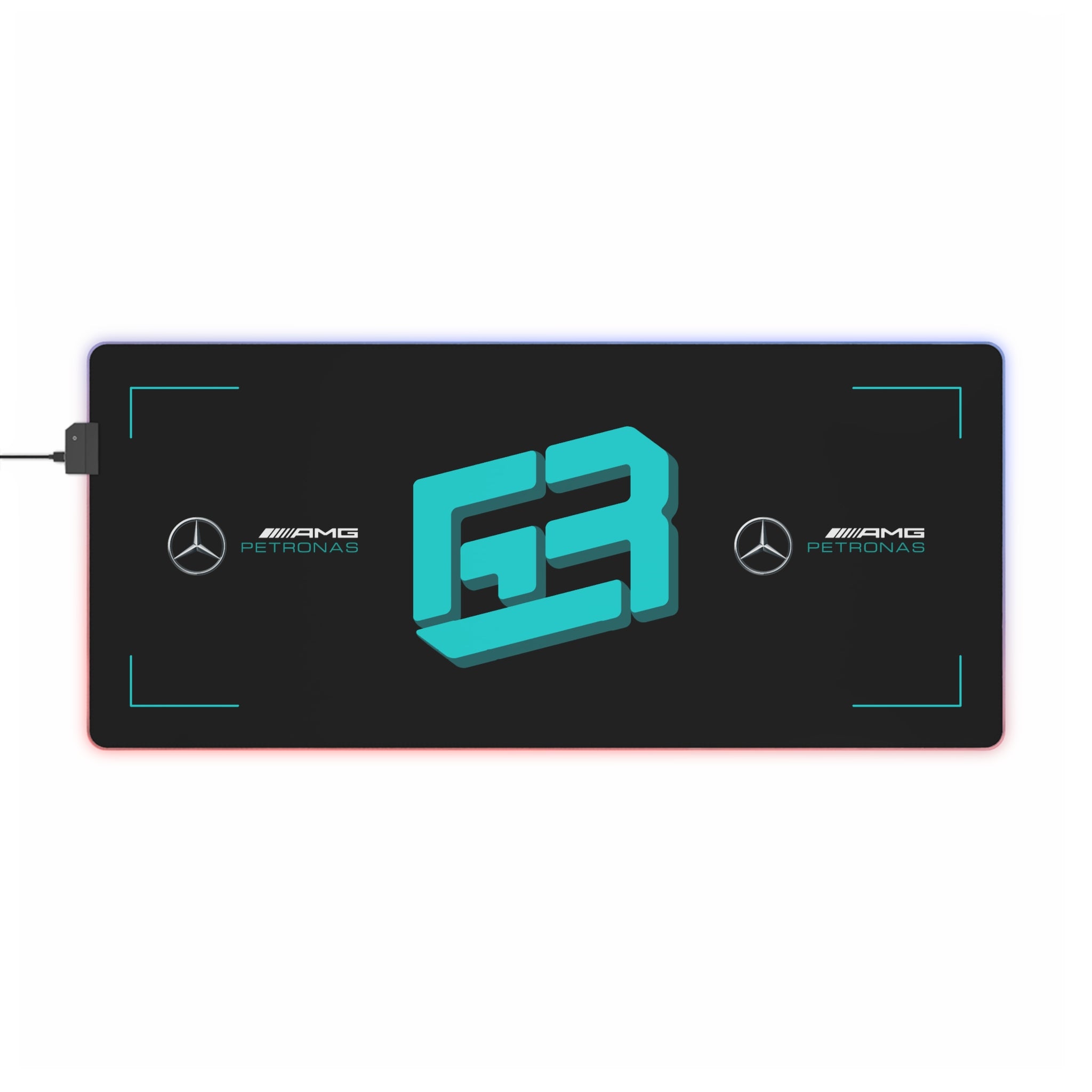 Silver and black racing-inspired gaming mouse pad with a high-precision surface and sleek motorsport aesthetic. Inspired by tire management and elite control.