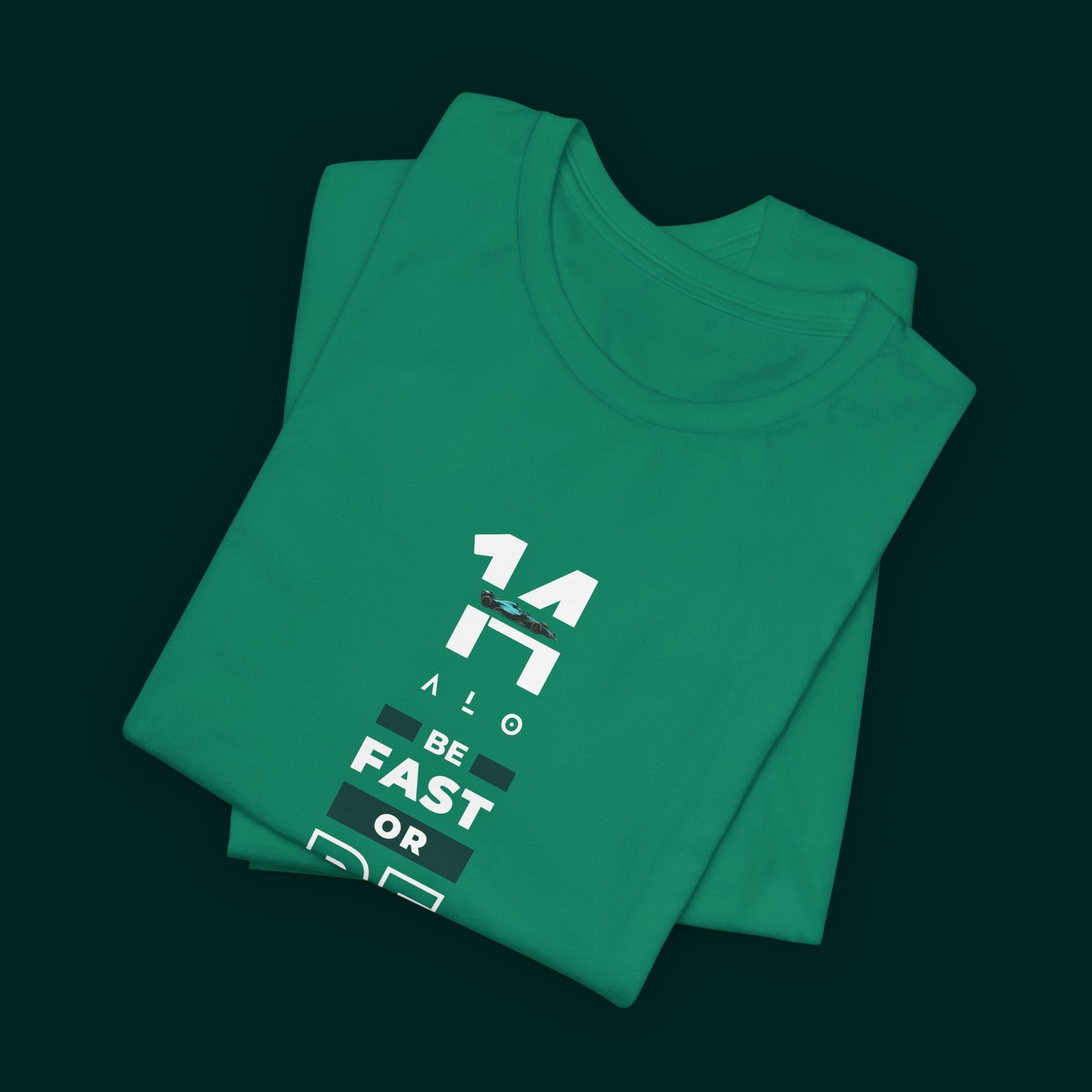 Green Verdant Racing-inspired unisex short sleeve tee with a motorsport aesthetic. Perfect for Grand Prix fans and speed enthusiasts.