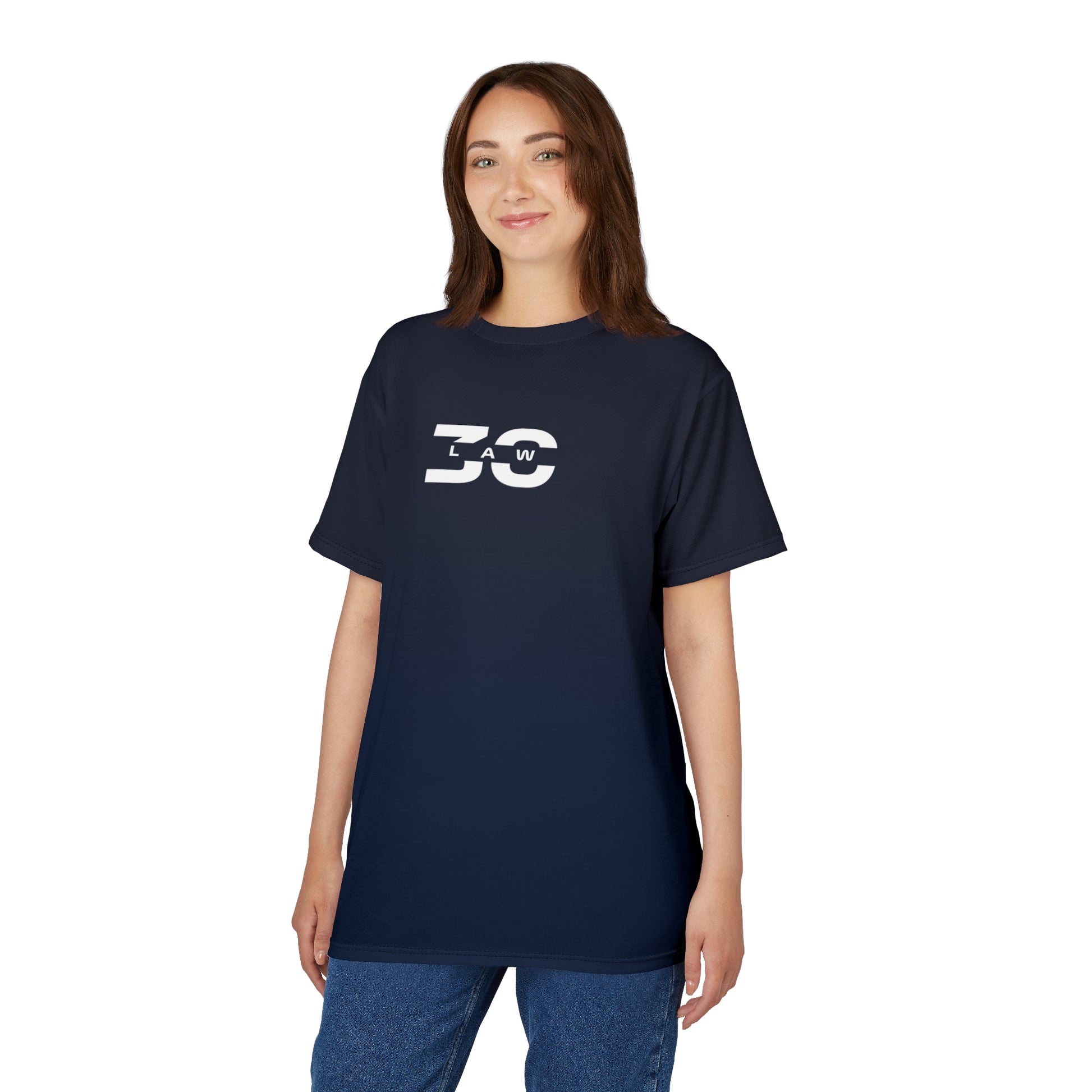 Red and navy racing-inspired unisex active tee with a sleek Grand Prix aesthetic. Ideal for motorsport fans and athletes.