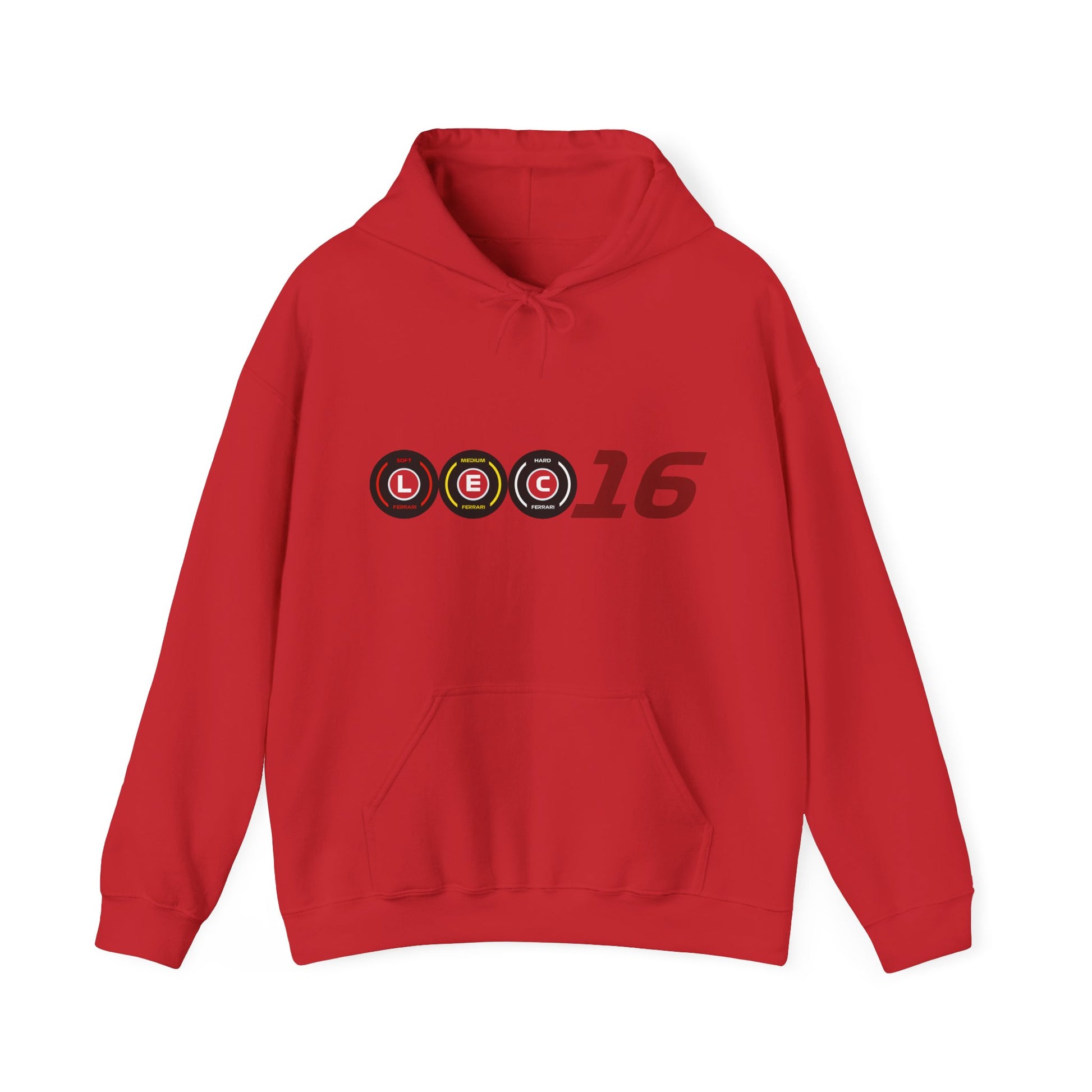 Red racing-inspired fleece hoodie with a Grand Prix aesthetic. Perfect for motorsport fans and racing enthusiasts