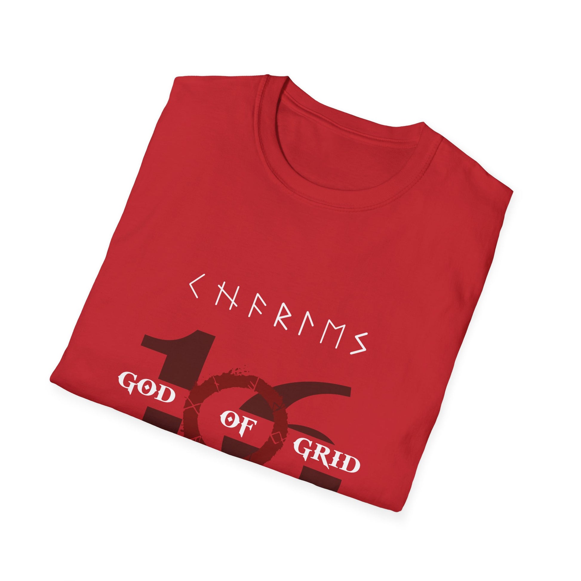 Red and black racing-inspired unisex softstyle tee with a mythic Grand Prix aesthetic. Ideal for motorsport fans