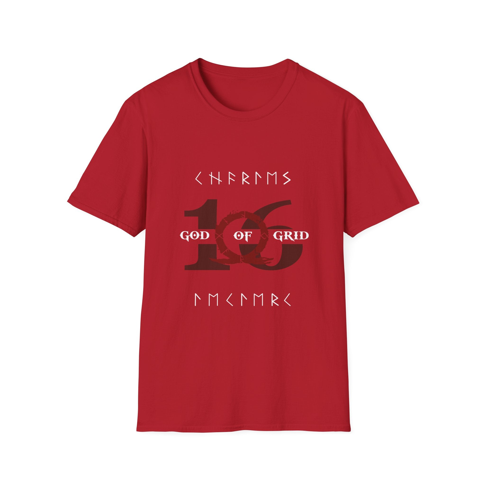 Red and black racing-inspired unisex softstyle tee with a mythic Grand Prix aesthetic. Ideal for motorsport fans