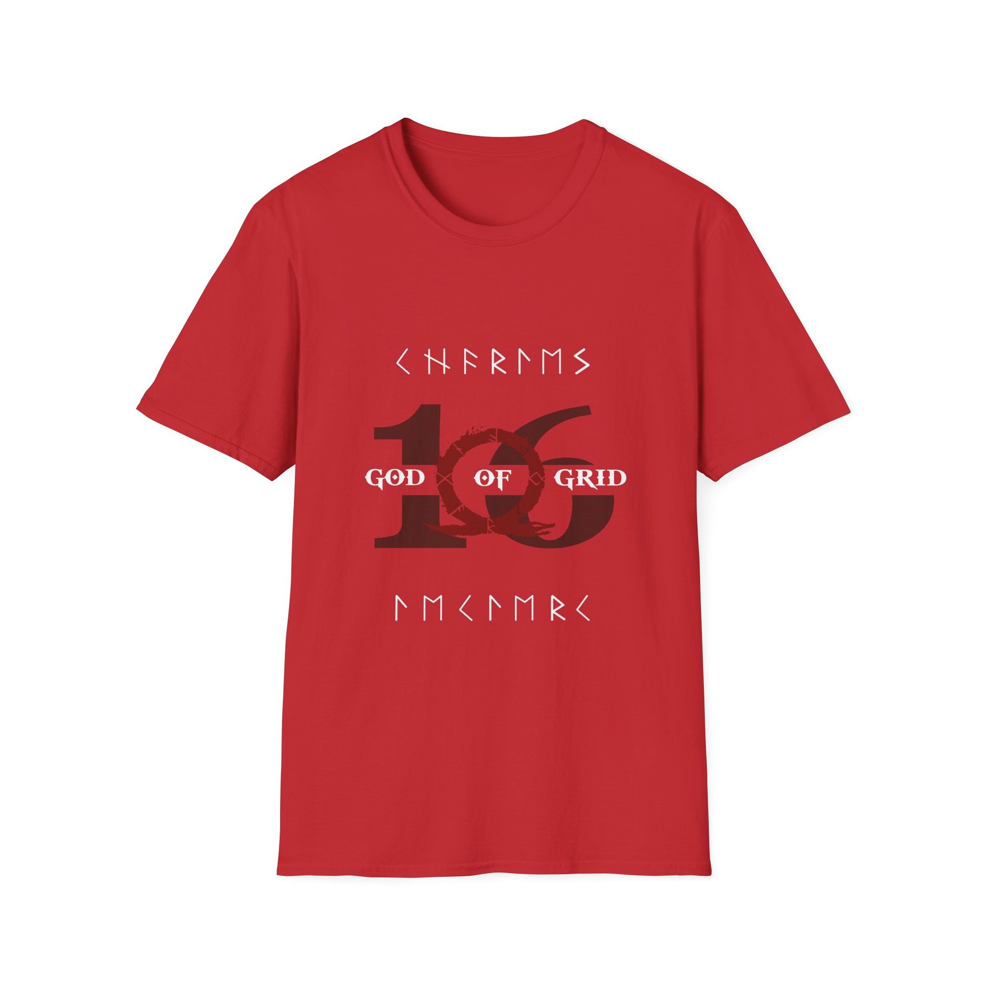 Red and black racing-inspired unisex softstyle tee with a mythic Grand Prix aesthetic. Ideal for motorsport fans