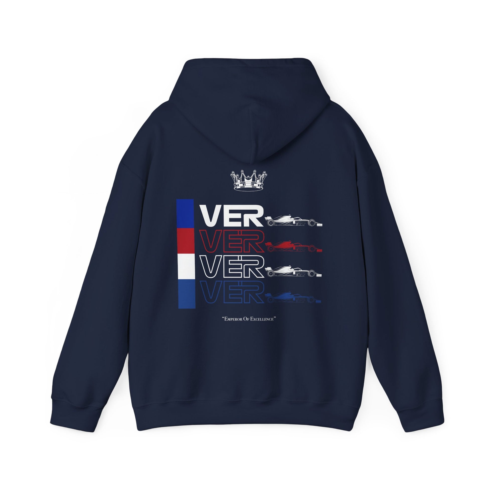 Eclipse blue champion racing-inspired unisex hoodie with a motorsport aesthetic, available in a heavy blend. Perfect for Grand Prix fans and speed enthusiasts.