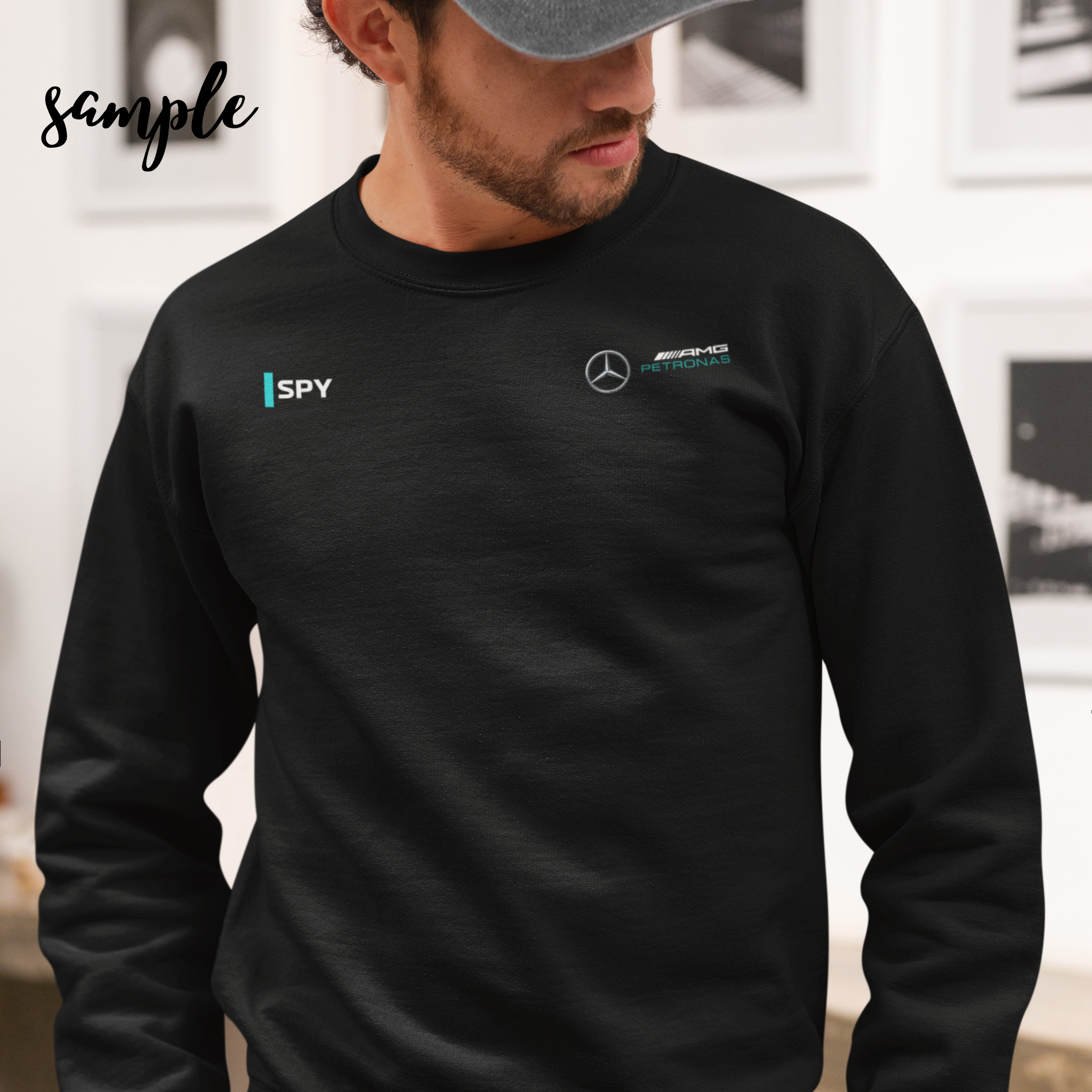 Silver Arrow racing-inspired crewneck sweatshirt with a motorsport aesthetic, custom initials, and heavyweight comfort. Perfect for Grand Prix fans and speed enthusiasts.