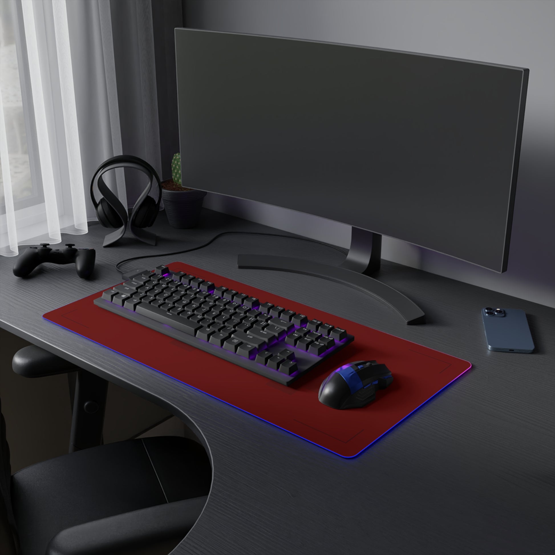 Black and silver racing-inspired gaming mouse pad with high-precision surface. Built for speed and performance. Inspired by racing excellence.