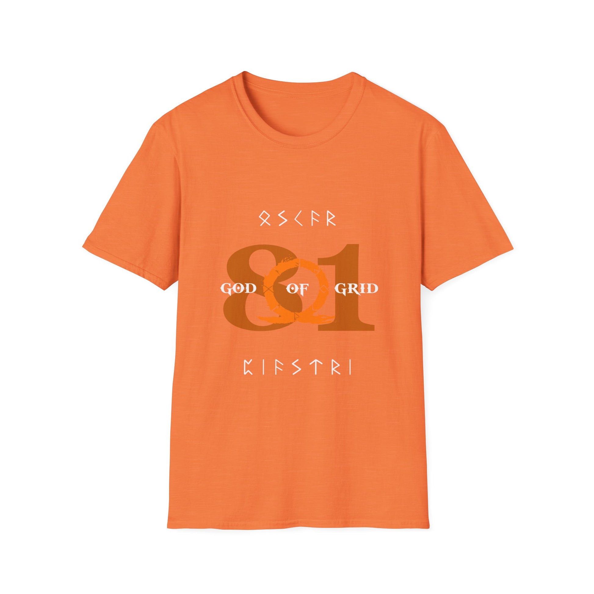 Papaya orange racing-inspired unisex softstyle tee with a bold Grand Prix aesthetic. Ideal for motorsport fans.