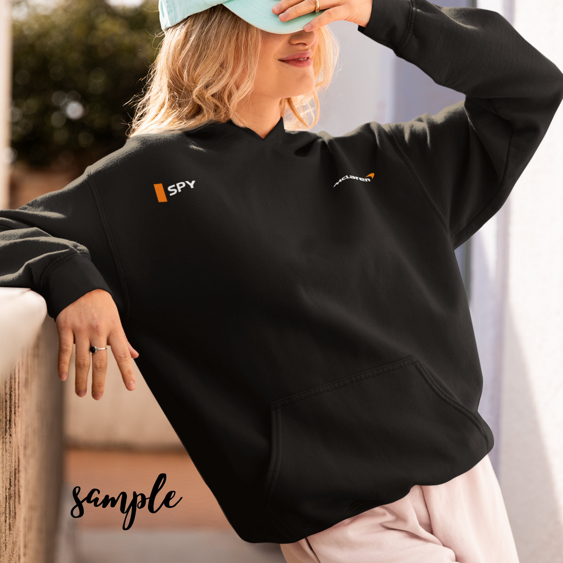 Papaya orange racing-inspired hoodie with a motorsport aesthetic, custom initials, and heavyweight comfort. Perfect for Grand Prix fans and speed enthusiasts.