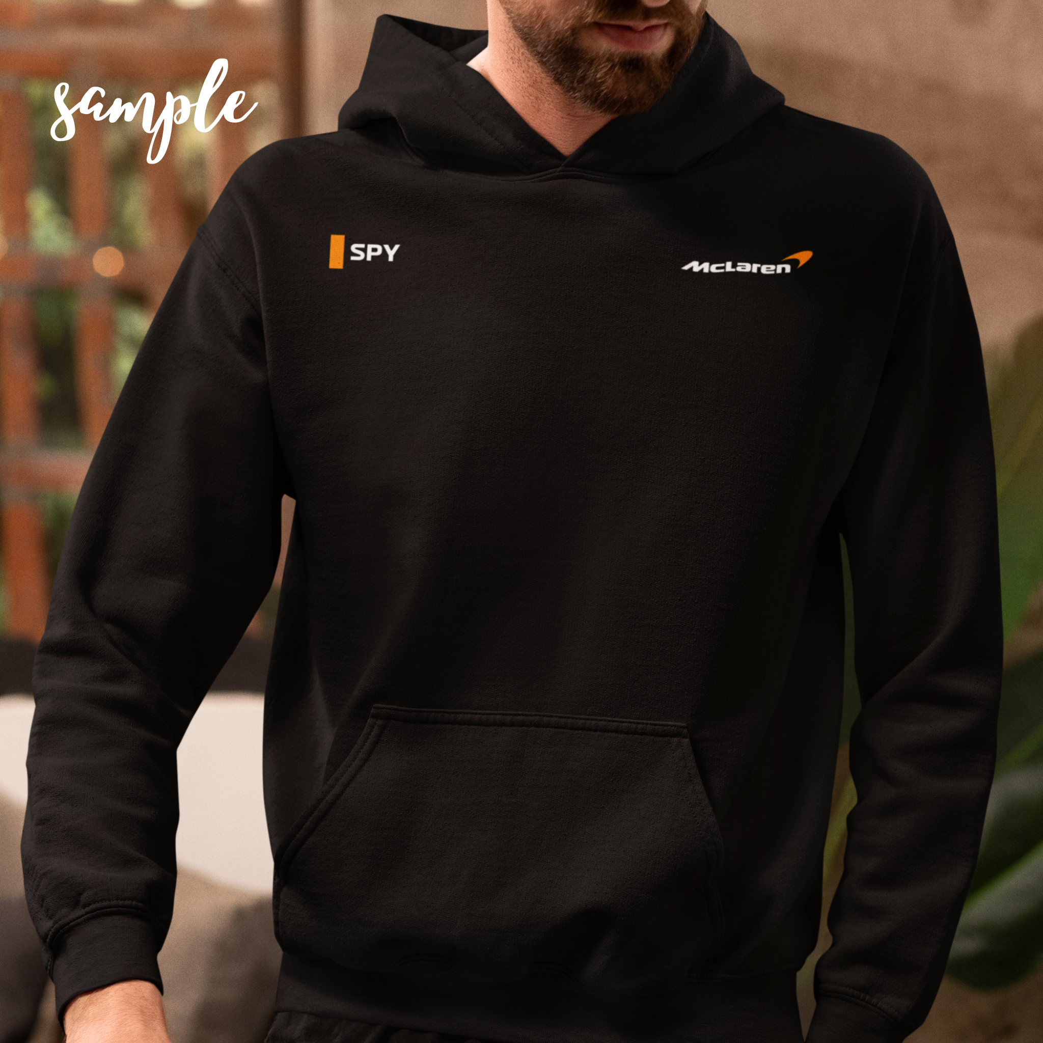 Papaya orange racing-inspired hoodie with a motorsport aesthetic, custom initials, and heavyweight comfort. Perfect for Grand Prix fans and speed enthusiasts.