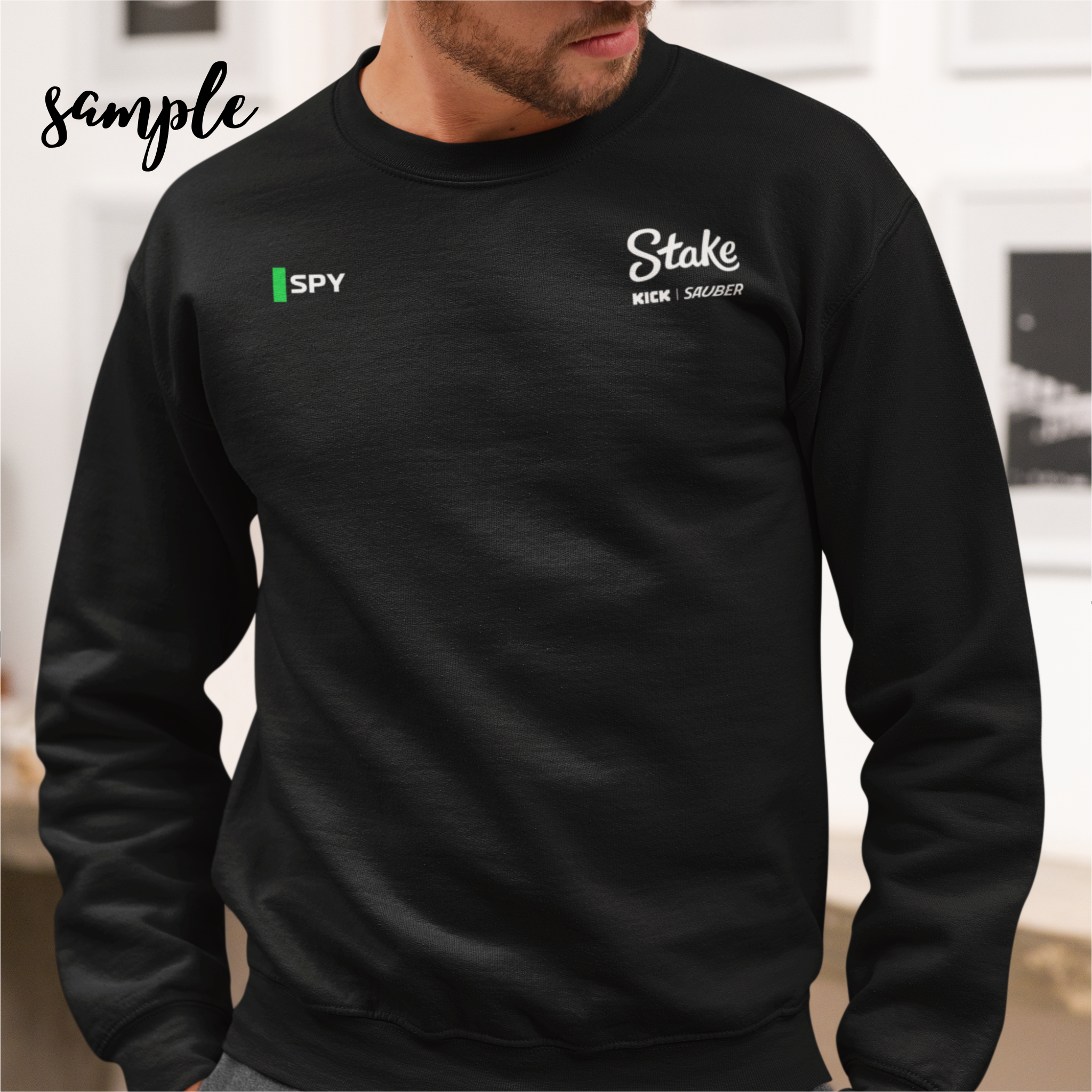 Green and Black racing-inspired unisex crewneck sweatshirt with a sleek Grand Prix aesthetic and custom initials option. Ideal for motorsport fans.