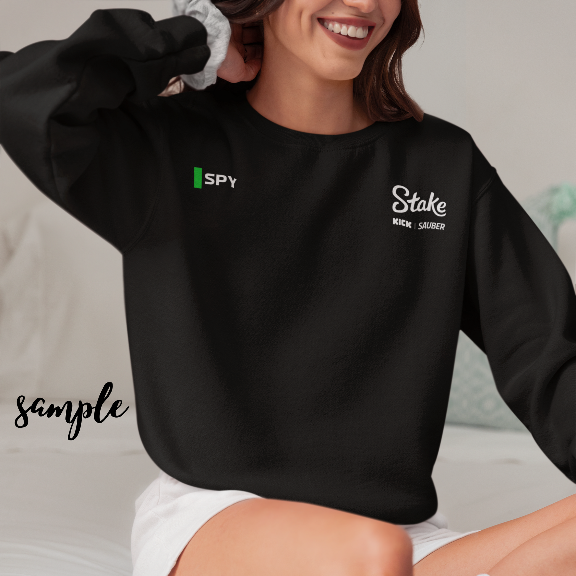 Green and Black racing-inspired unisex crewneck sweatshirt with a sleek Grand Prix aesthetic and custom initials option. Ideal for motorsport fans.