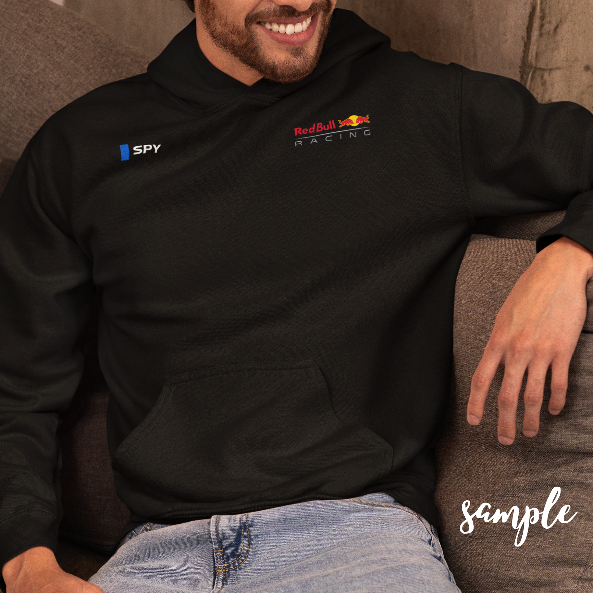 Eclipse blue racing-inspired hoodie with a motorsport aesthetic, custom initials, and heavyweight comfort. Perfect for Grand Prix fans and speed enthusiasts.