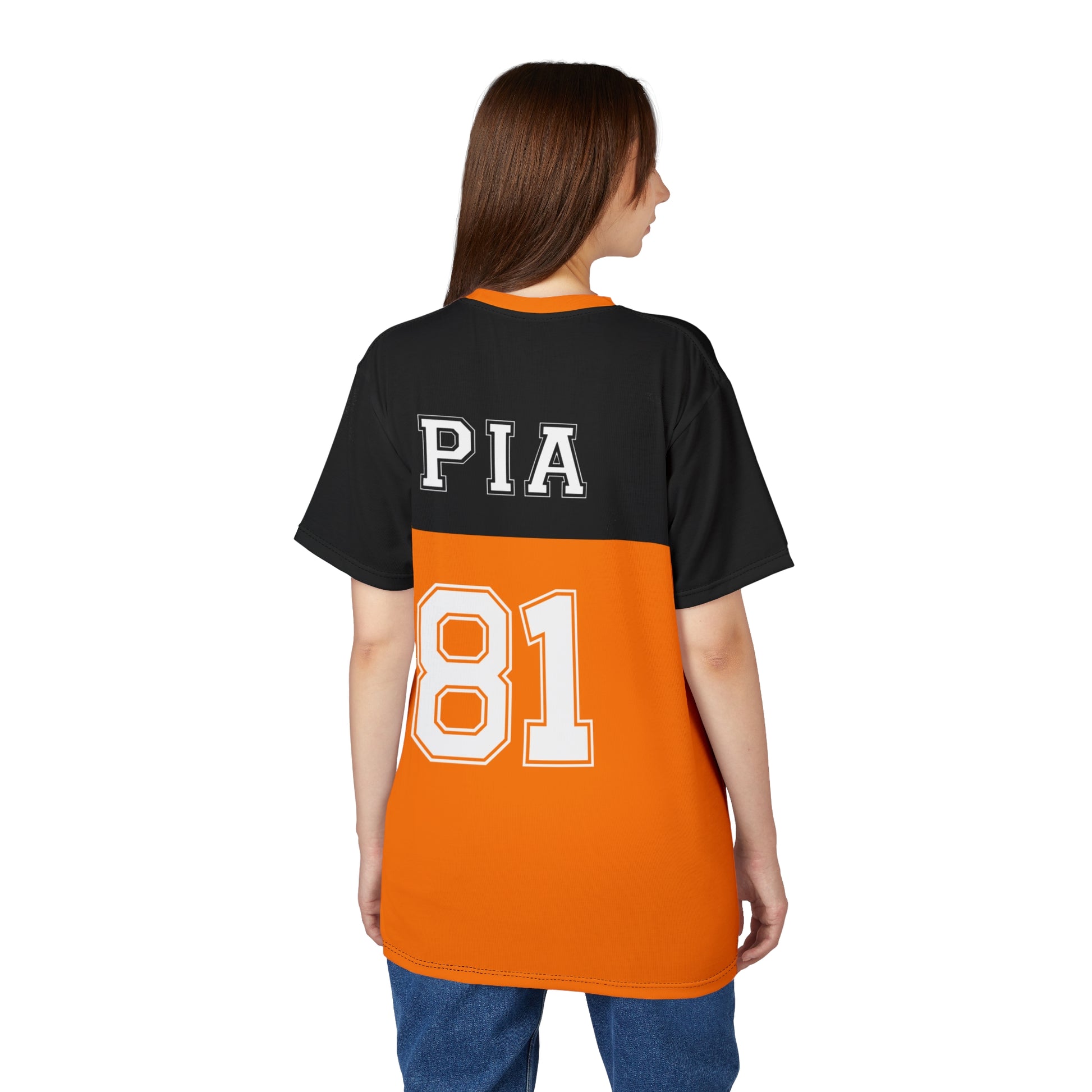 Rosso red and papaya orange racing-inspired unisex active jersey with a motorsport aesthetic. Perfect for Grand Prix fans and speed enthusiasts.