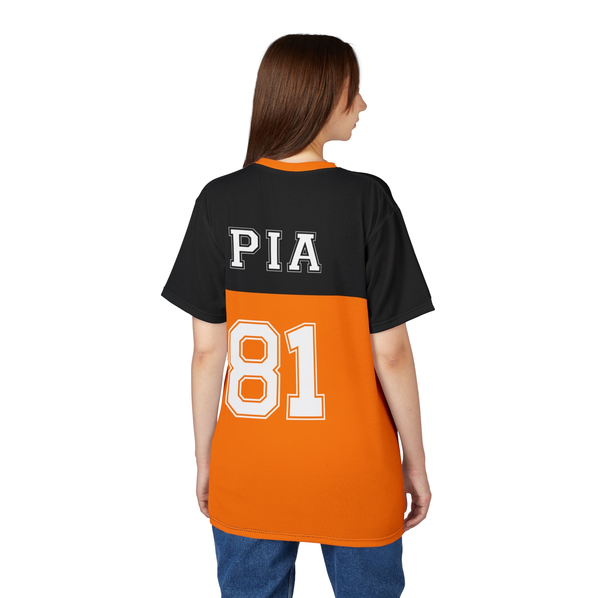 Rosso red and papaya orange racing-inspired unisex active jersey with a motorsport aesthetic. Perfect for Grand Prix fans and speed enthusiasts.