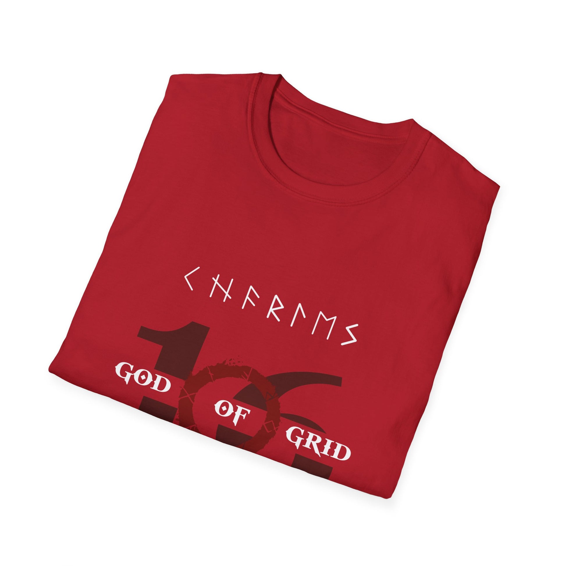 Red and black racing-inspired unisex softstyle tee with a mythic Grand Prix aesthetic. Ideal for motorsport fans