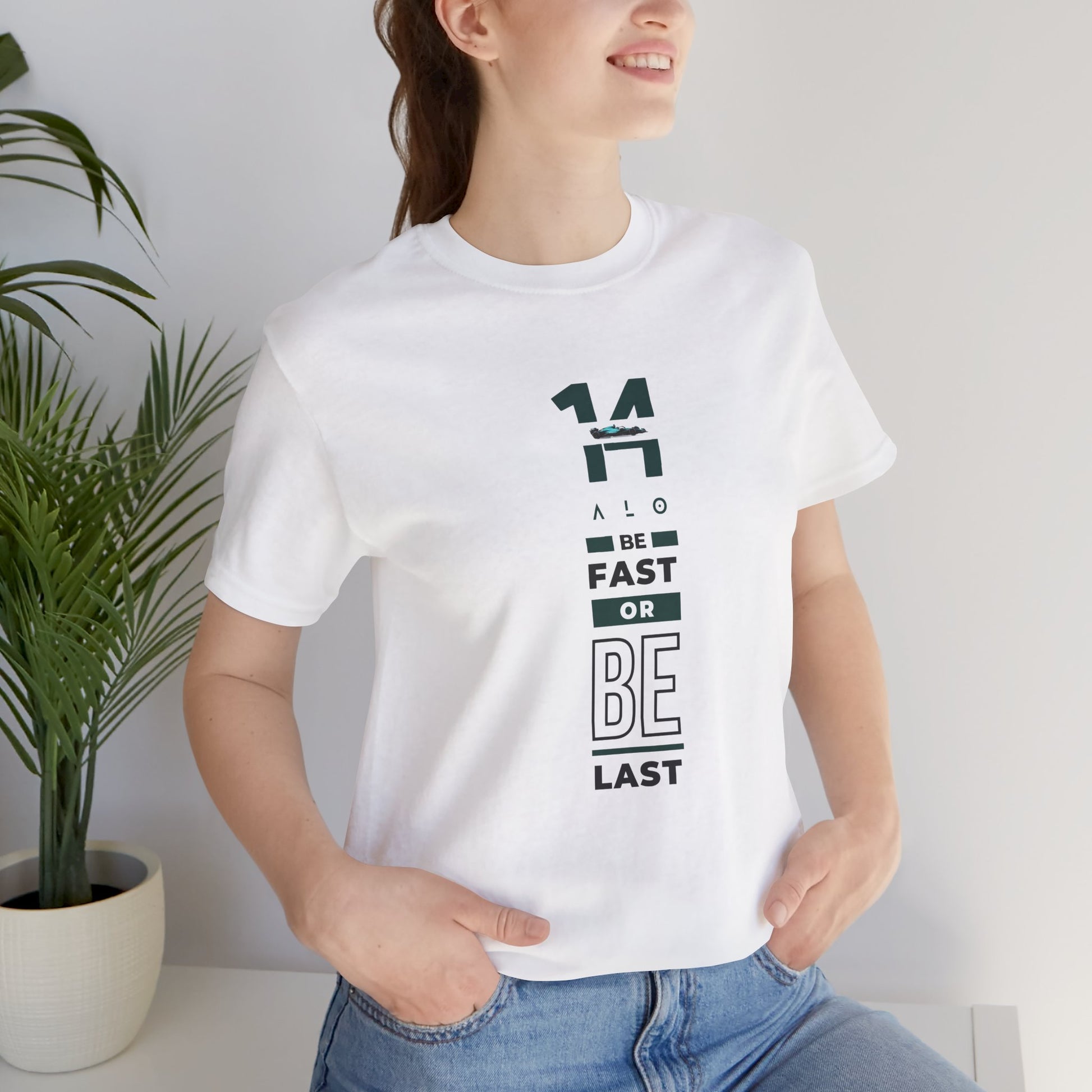 Green Verdant Racing-inspired unisex short sleeve tee with a motorsport aesthetic. Perfect for Grand Prix fans and speed enthusiasts.