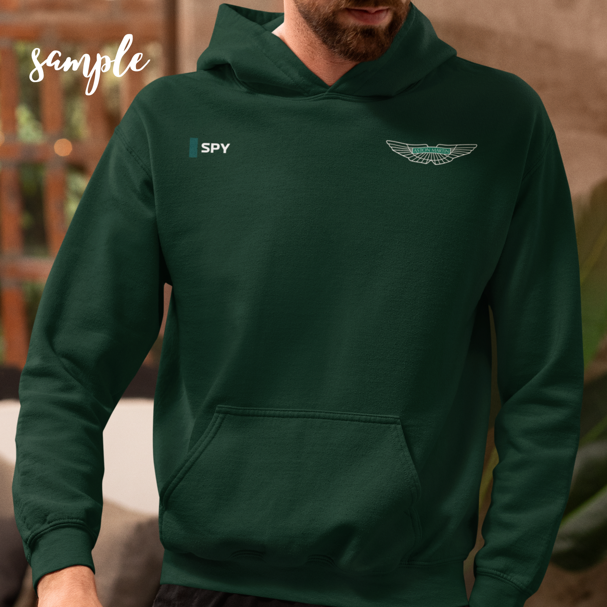 Verdant green racing-inspired hoodie with a motorsport aesthetic, custom initials, and heavyweight comfort. Perfect for Grand Prix fans and speed enthusiasts.