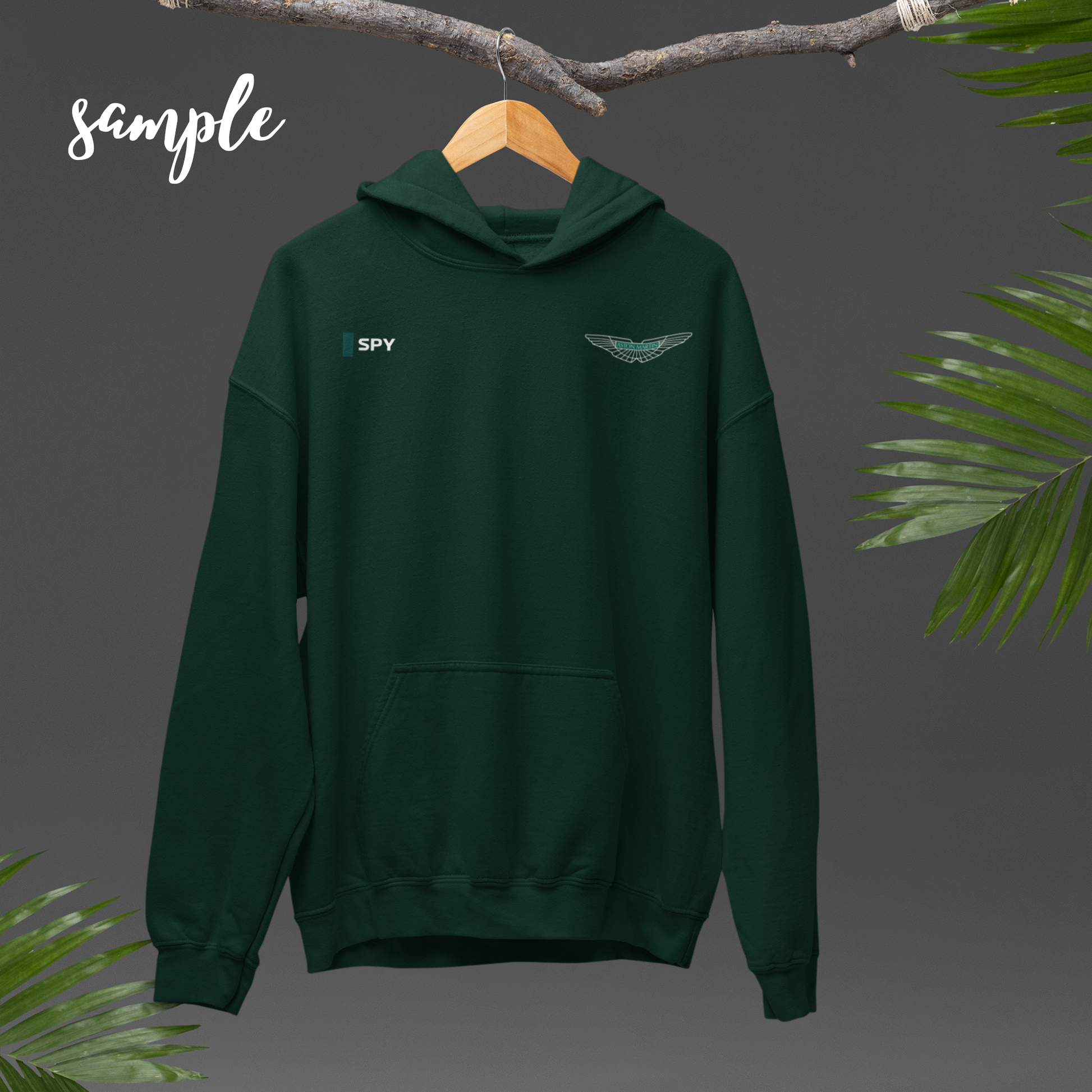 Verdant green racing-inspired hoodie with a motorsport aesthetic, custom initials, and heavyweight comfort. Perfect for Grand Prix fans and speed enthusiasts.