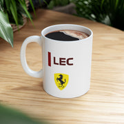 Rosso red racing-inspired ceramic mug with a motorsport aesthetic, available in 11oz and 15oz. Perfect for Grand Prix fans and speed enthusiasts.