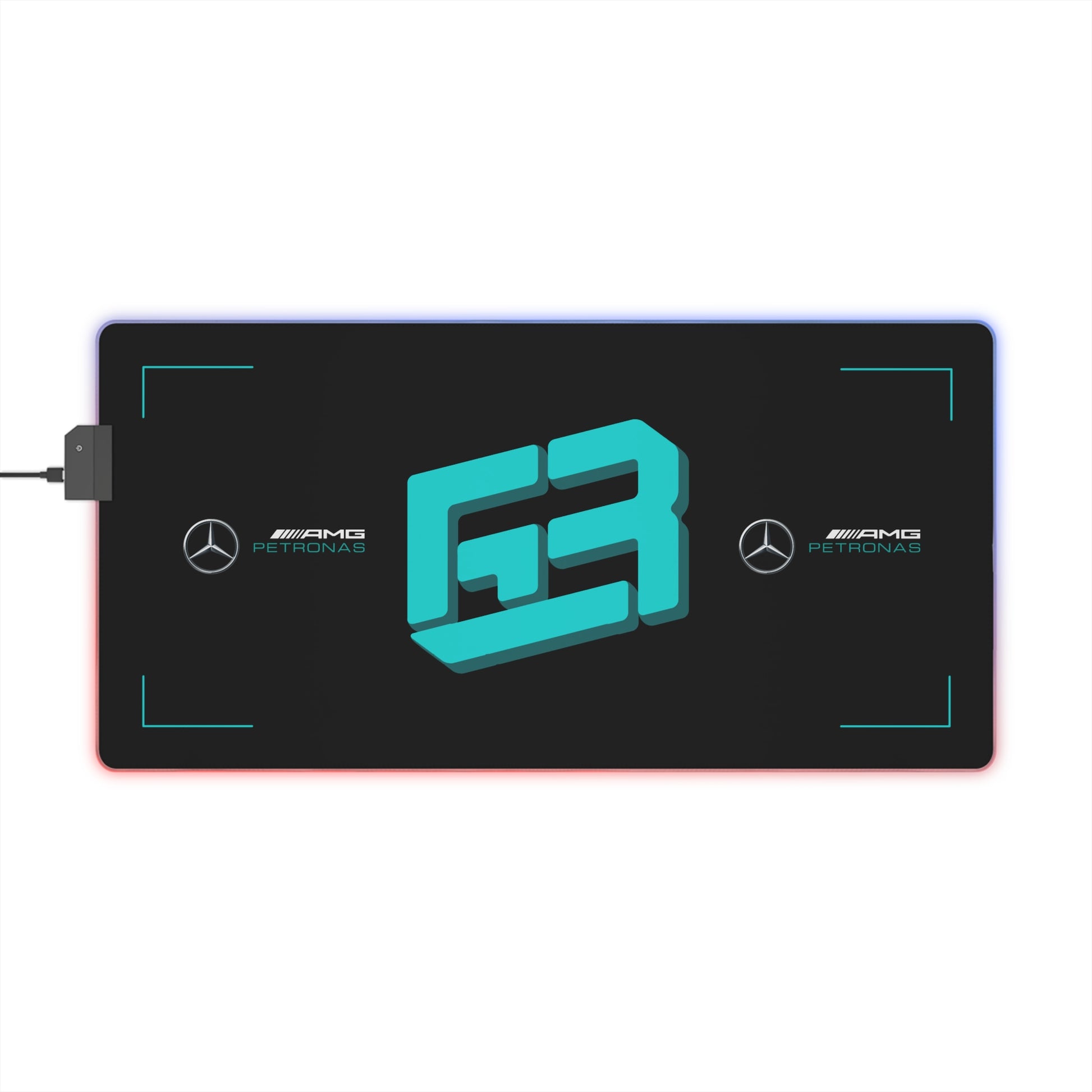 Silver and black racing-inspired gaming mouse pad with a high-precision surface and sleek motorsport aesthetic. Inspired by tire management and elite control.