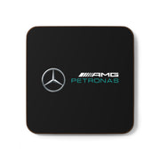 Silver racing-inspired mug coaster with a hardboard back. Perfect for motorsport fans and coffee lovers.