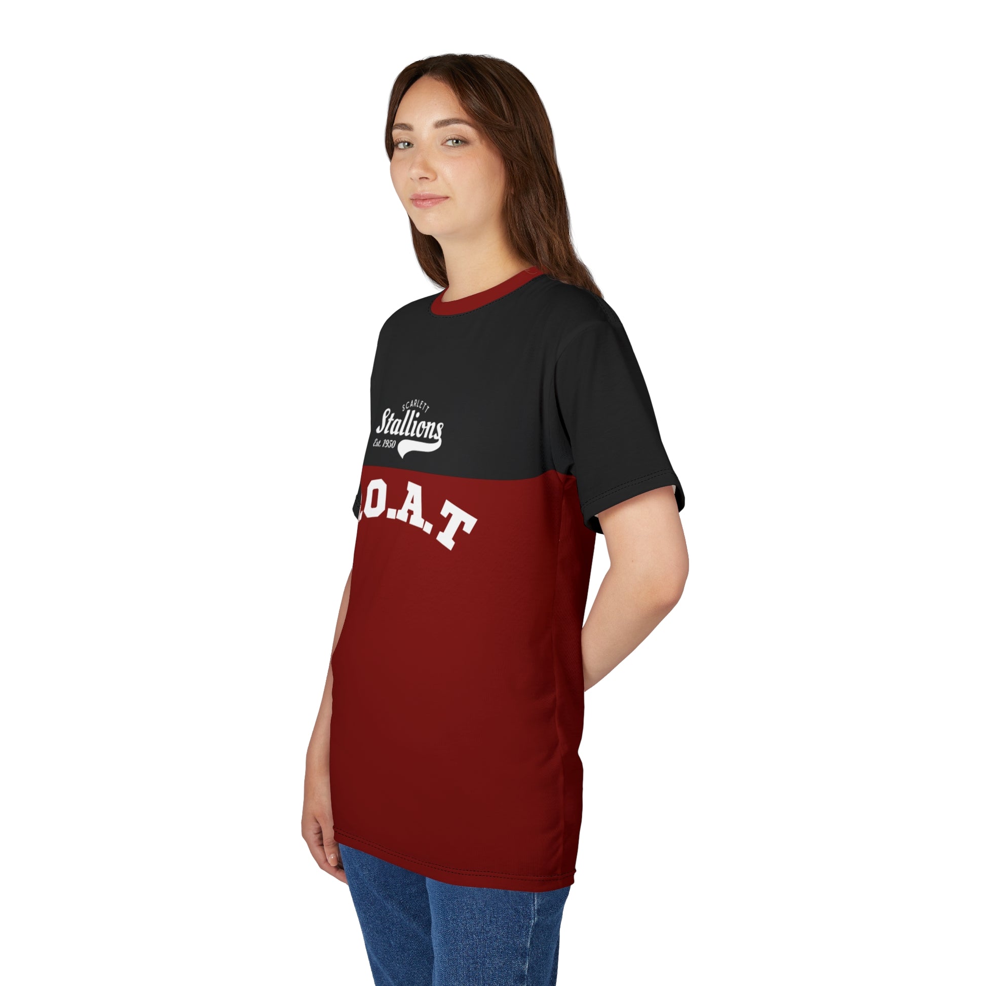 Rosso red racing-inspired unisex active jersey with a motorsport aesthetic. Perfect for Grand Prix fans and speed enthusiasts.