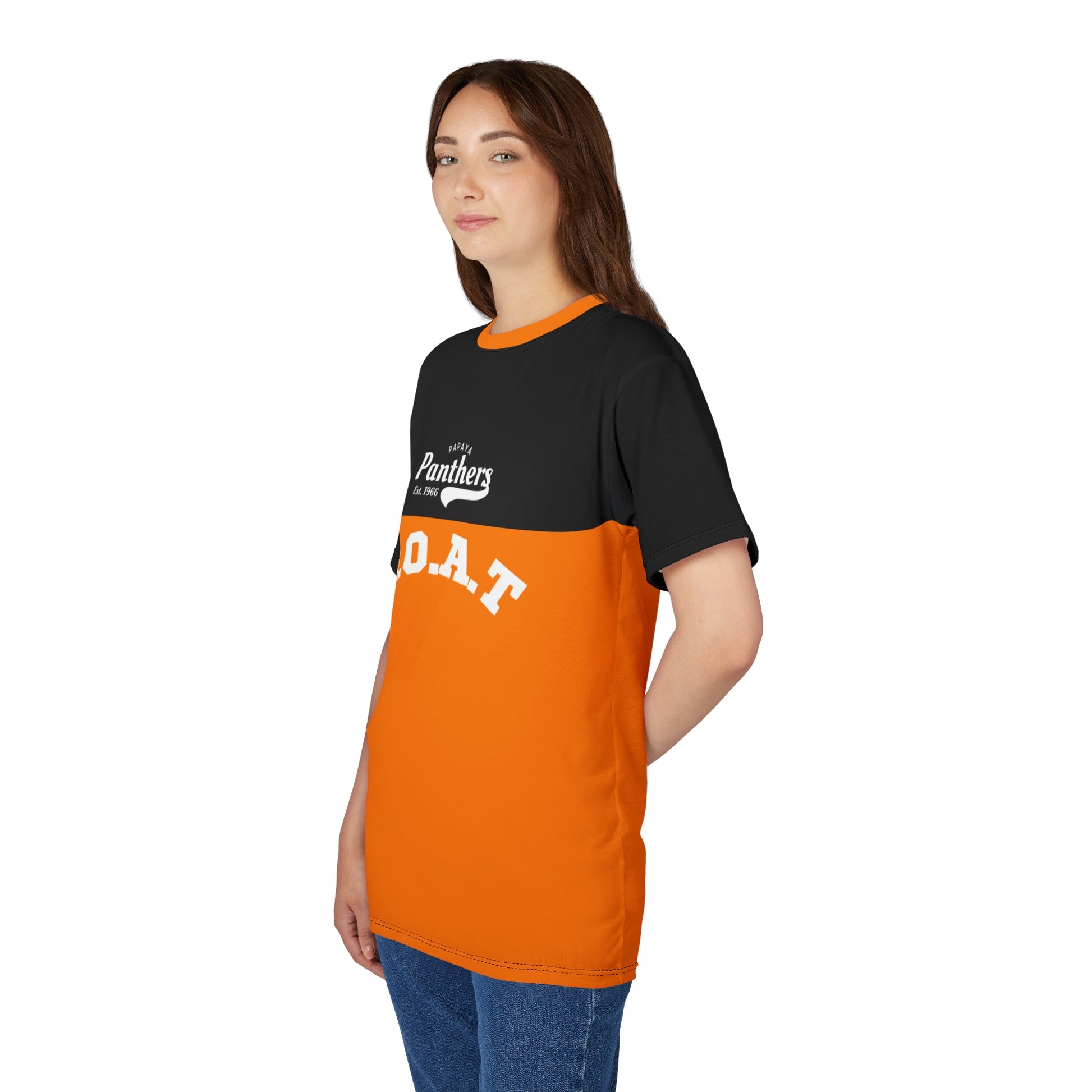 Papaya orange racing-inspired unisex active jersey with a motorsport aesthetic. Perfect for Grand Prix fans and speed enthusiasts.