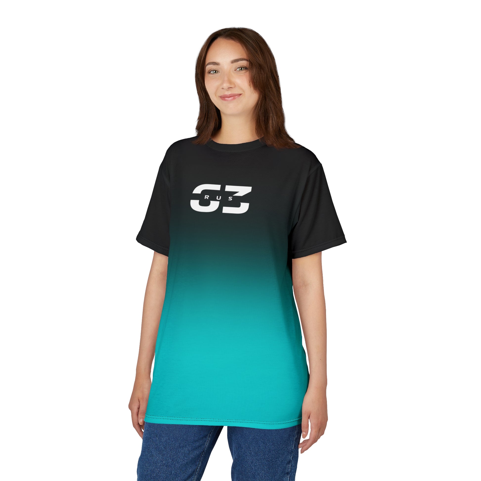 Silver racing-inspired unisex active tee with a sleek Grand Prix aesthetic. Ideal for motorsport fans and athletes