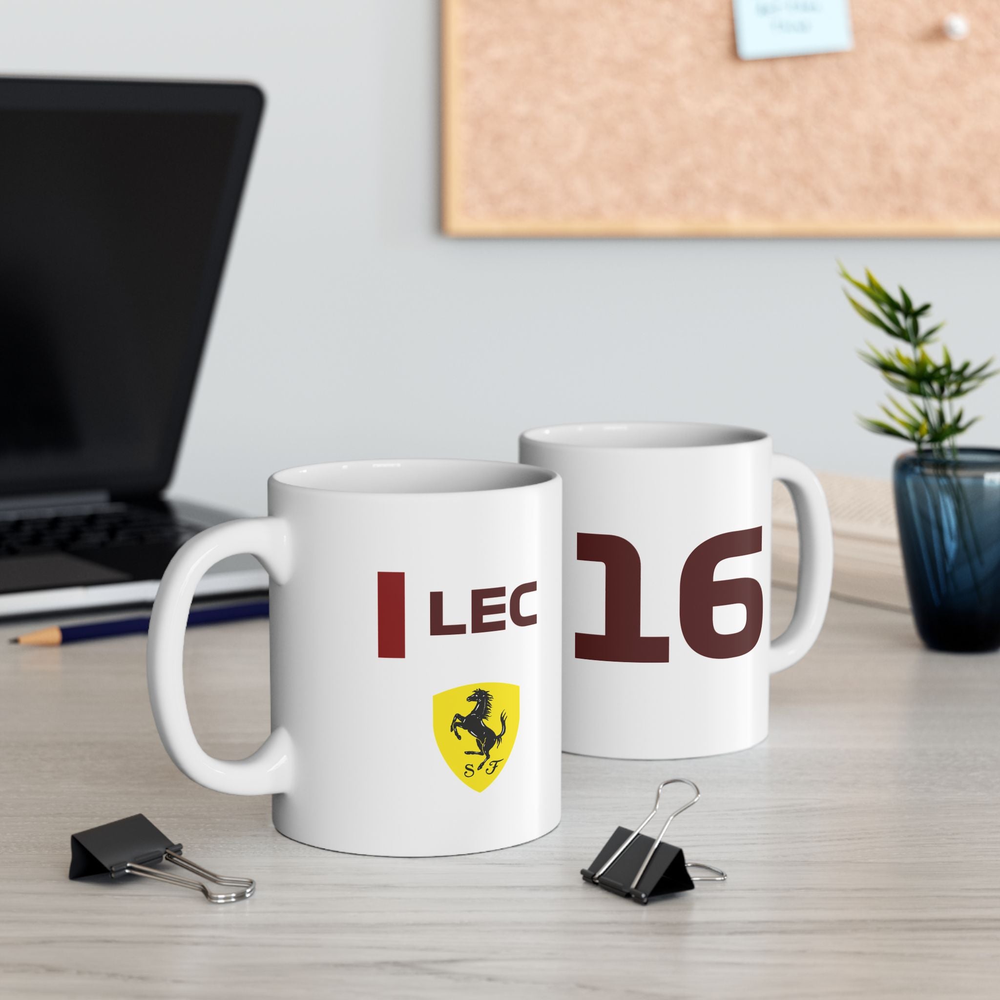 Rosso red racing-inspired ceramic mug with a motorsport aesthetic, available in 11oz and 15oz. Perfect for Grand Prix fans and speed enthusiasts.