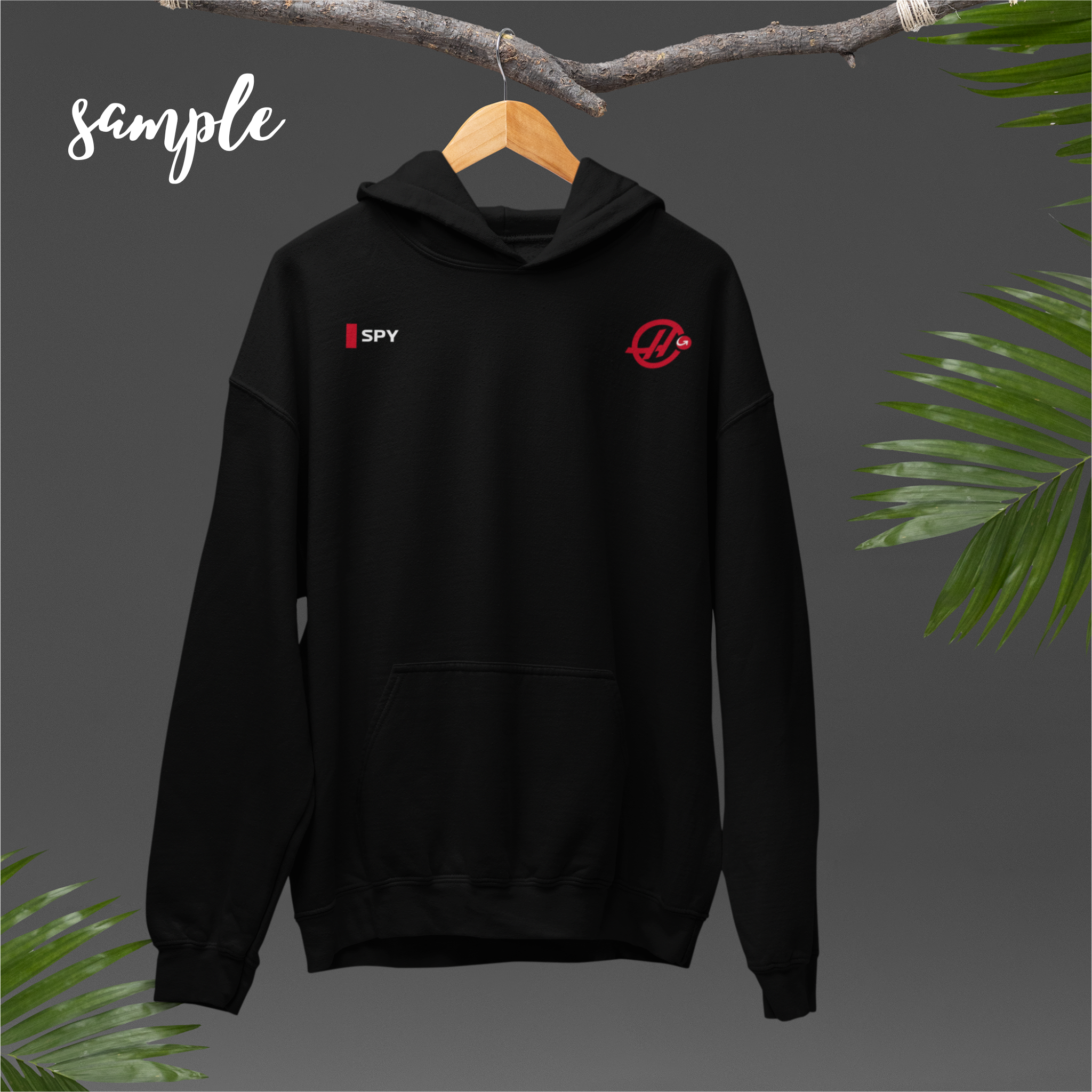White and red racing-inspired unisex hoodie with a sleek Grand Prix aesthetic and custom initials option. Ideal for motorsport fans.