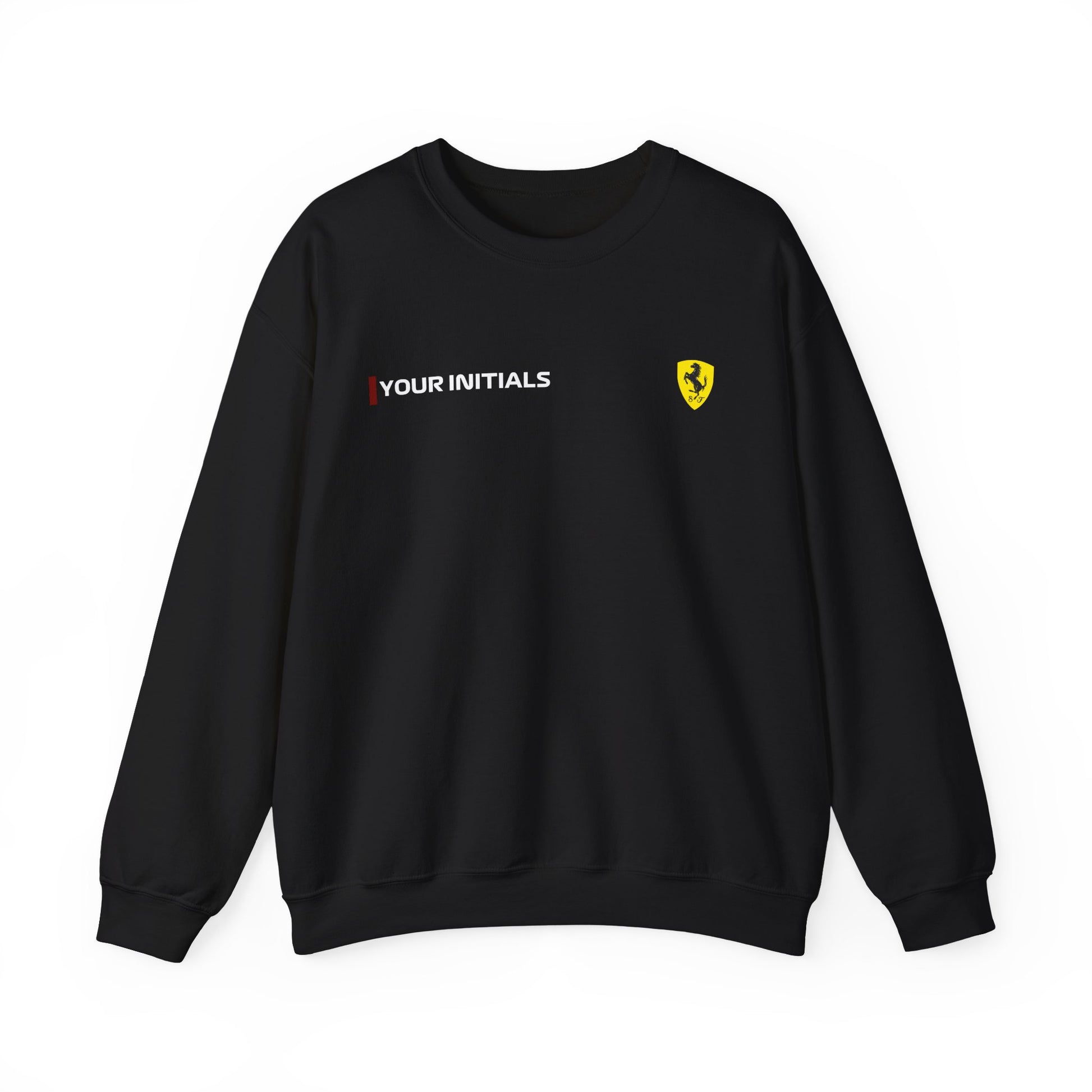 Rosso red racing-inspired unisex crewneck sweatshirt with a motorsport aesthetic. Perfect for Grand Prix fans and speed enthusiasts.