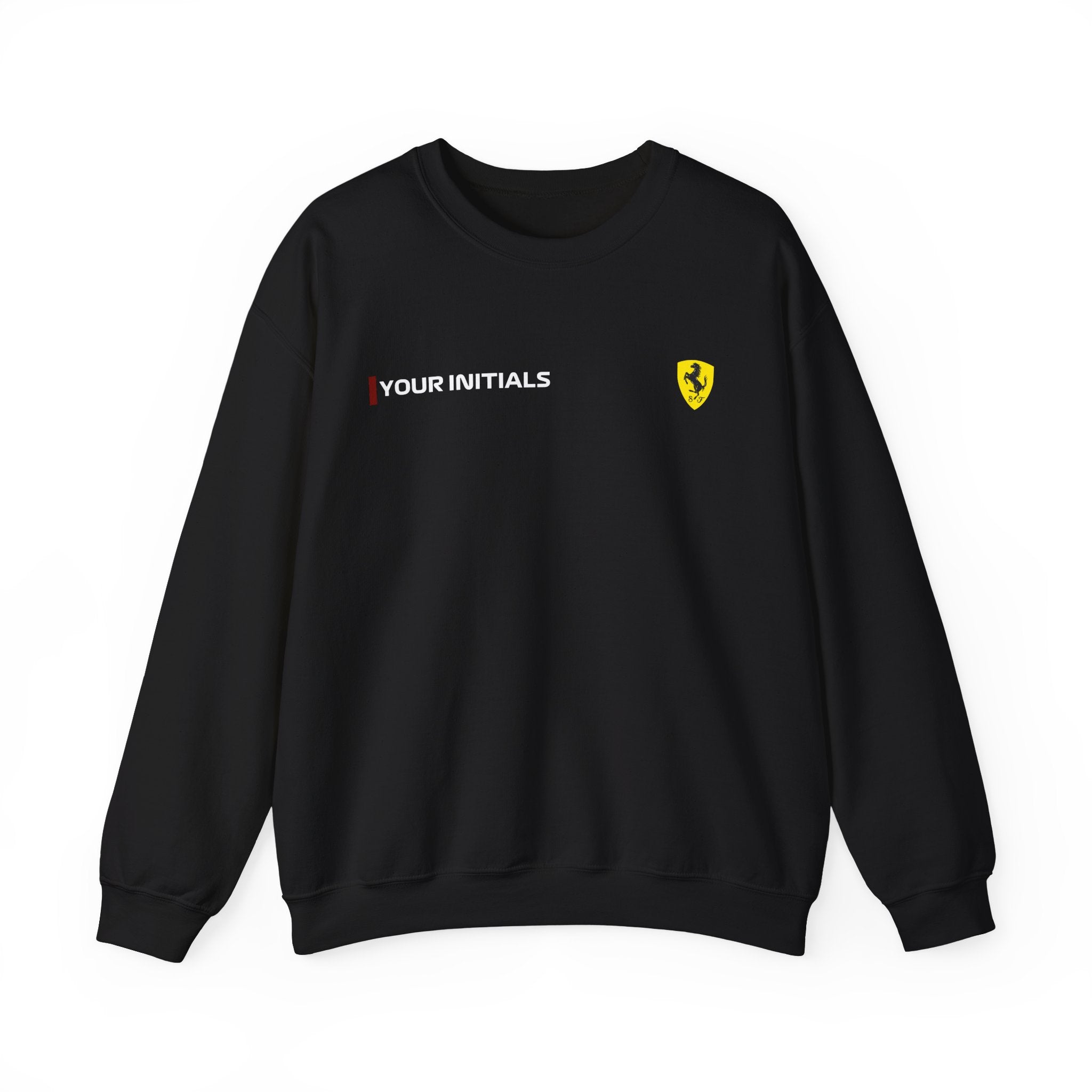 Rosso red racing-inspired unisex crewneck sweatshirt with a motorsport aesthetic. Perfect for Grand Prix fans and speed enthusiasts.