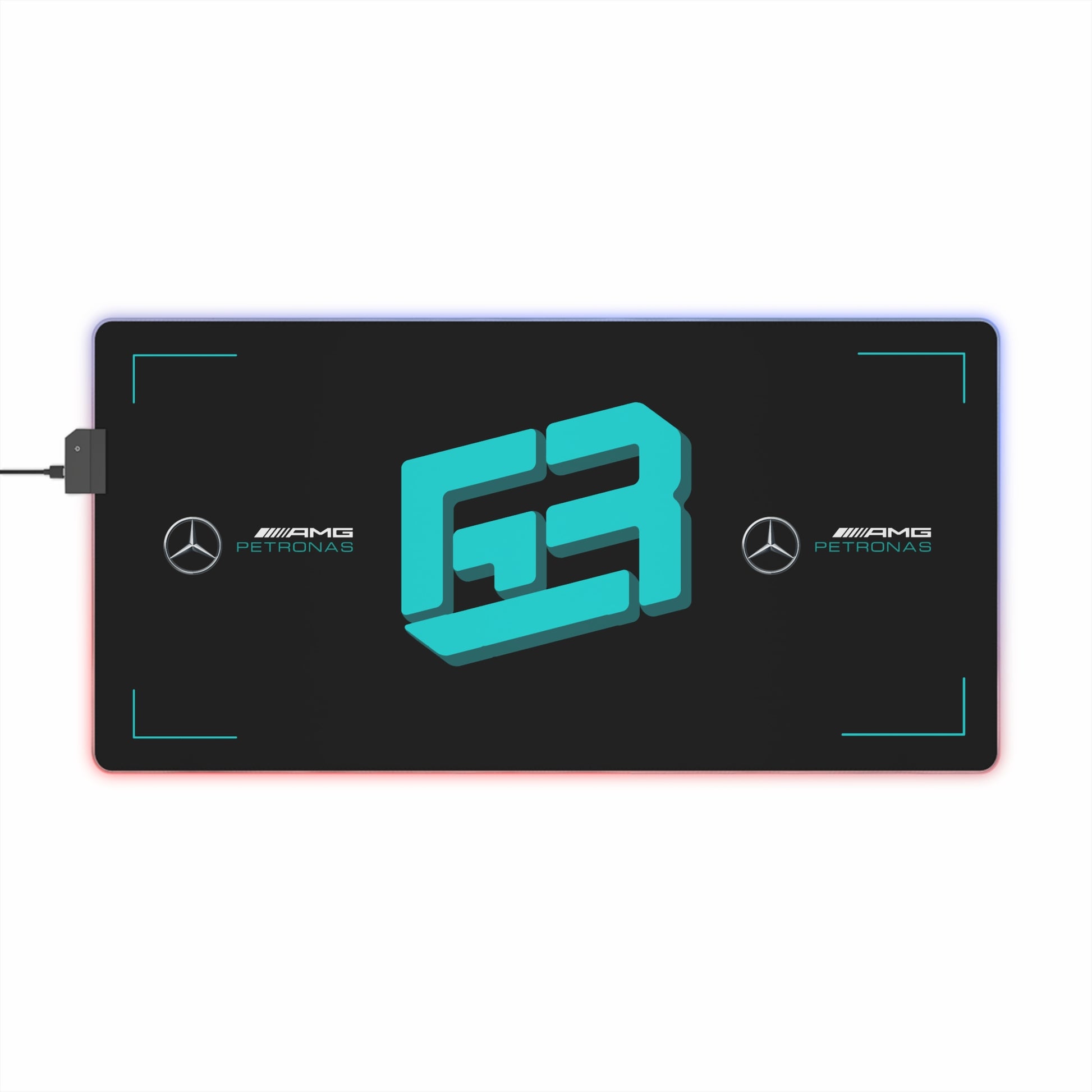 Silver and black racing-inspired gaming mouse pad with a high-precision surface and sleek motorsport aesthetic. Inspired by tire management and elite control.