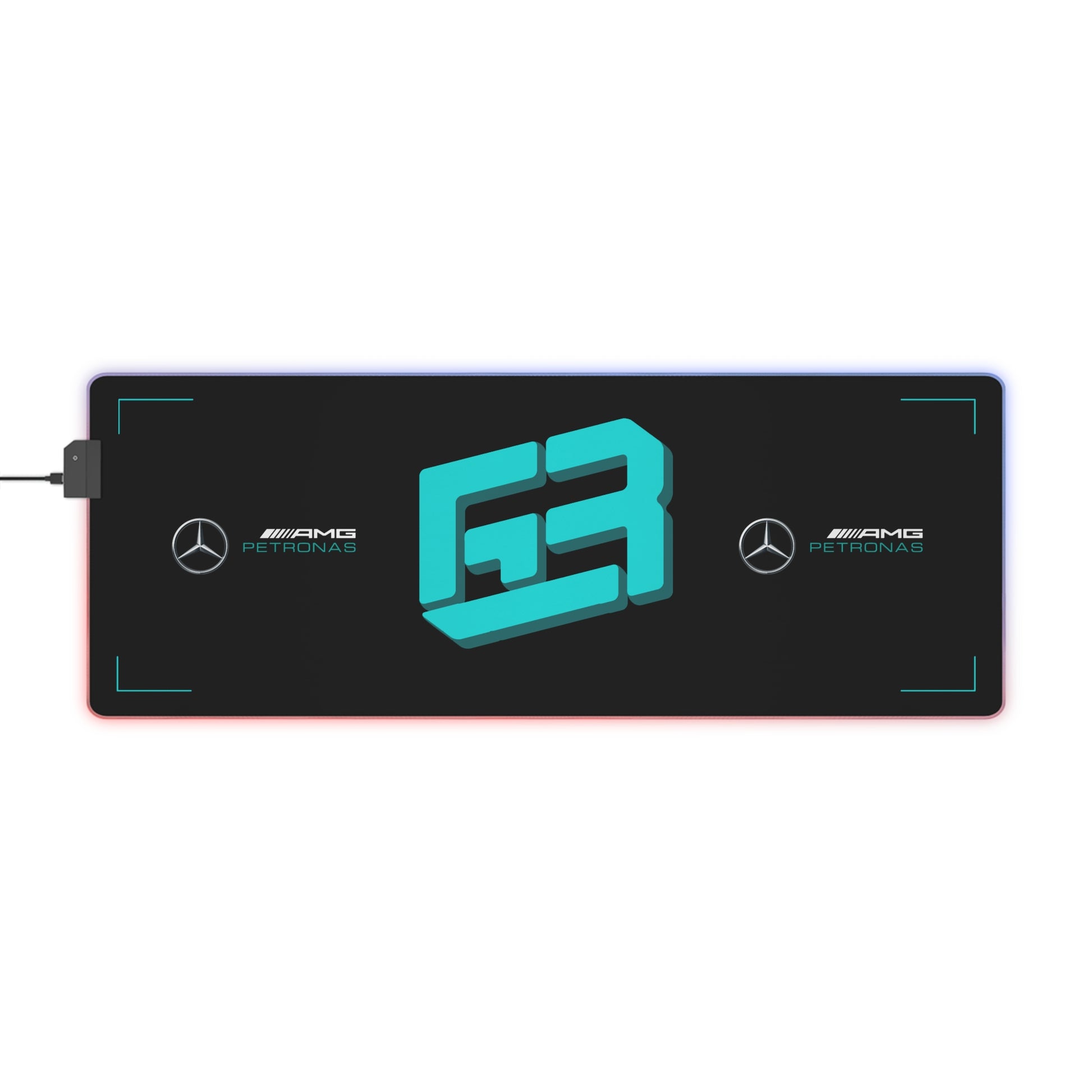 Silver and black racing-inspired gaming mouse pad with a high-precision surface and sleek motorsport aesthetic. Inspired by tire management and elite control.