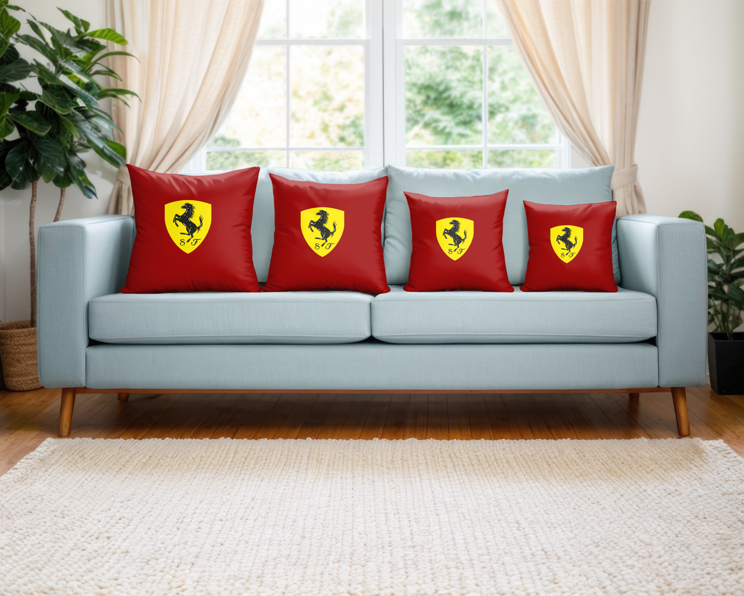 Rosso Racing Grand Prix-Inspired Pillow | Motorsport Home Decor | Spun Polyester Square Pillow