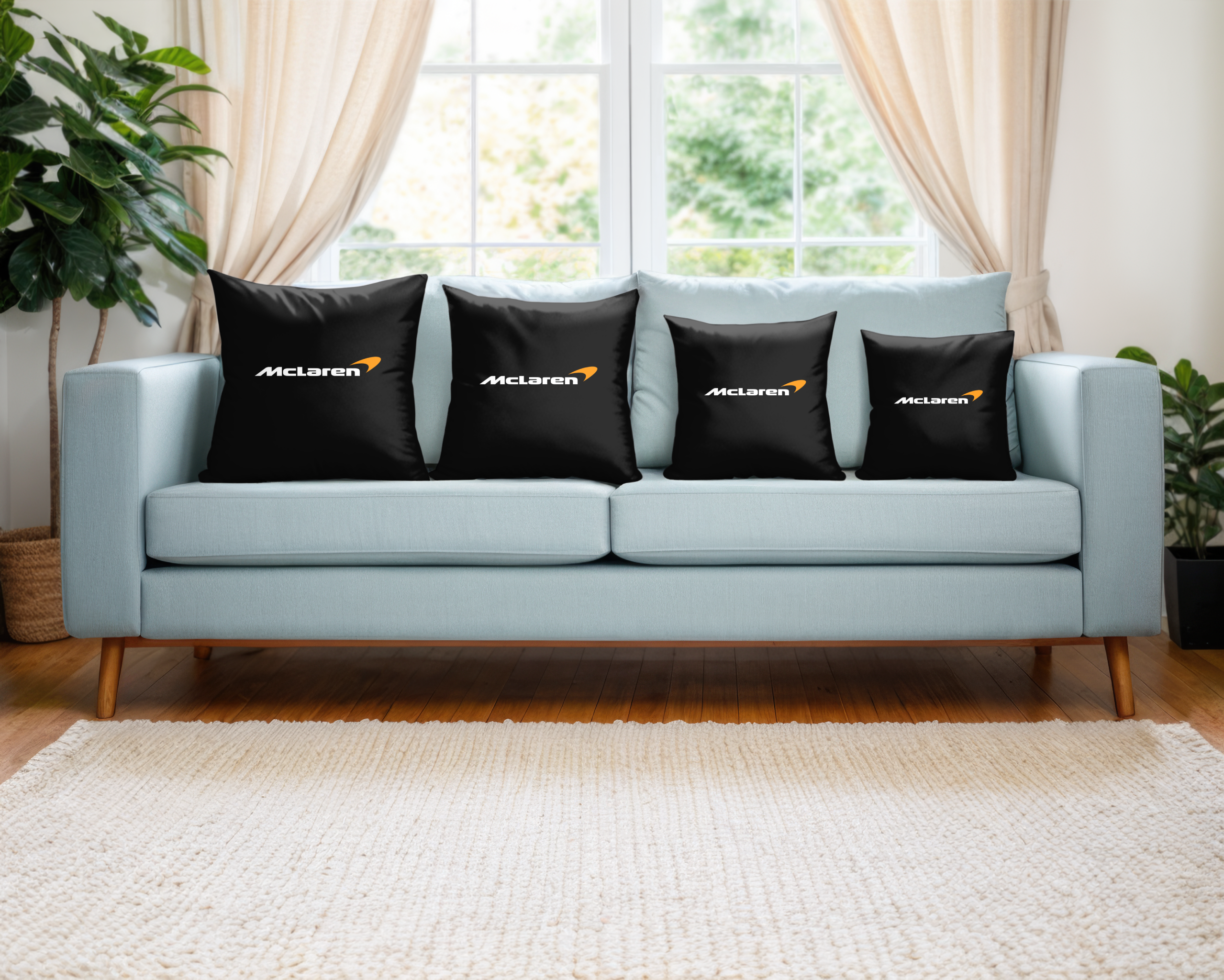 Papaya Speed Grand Prix-Inspired Pillow | Motorsport Home Decor | Spun Polyester Square Pillow