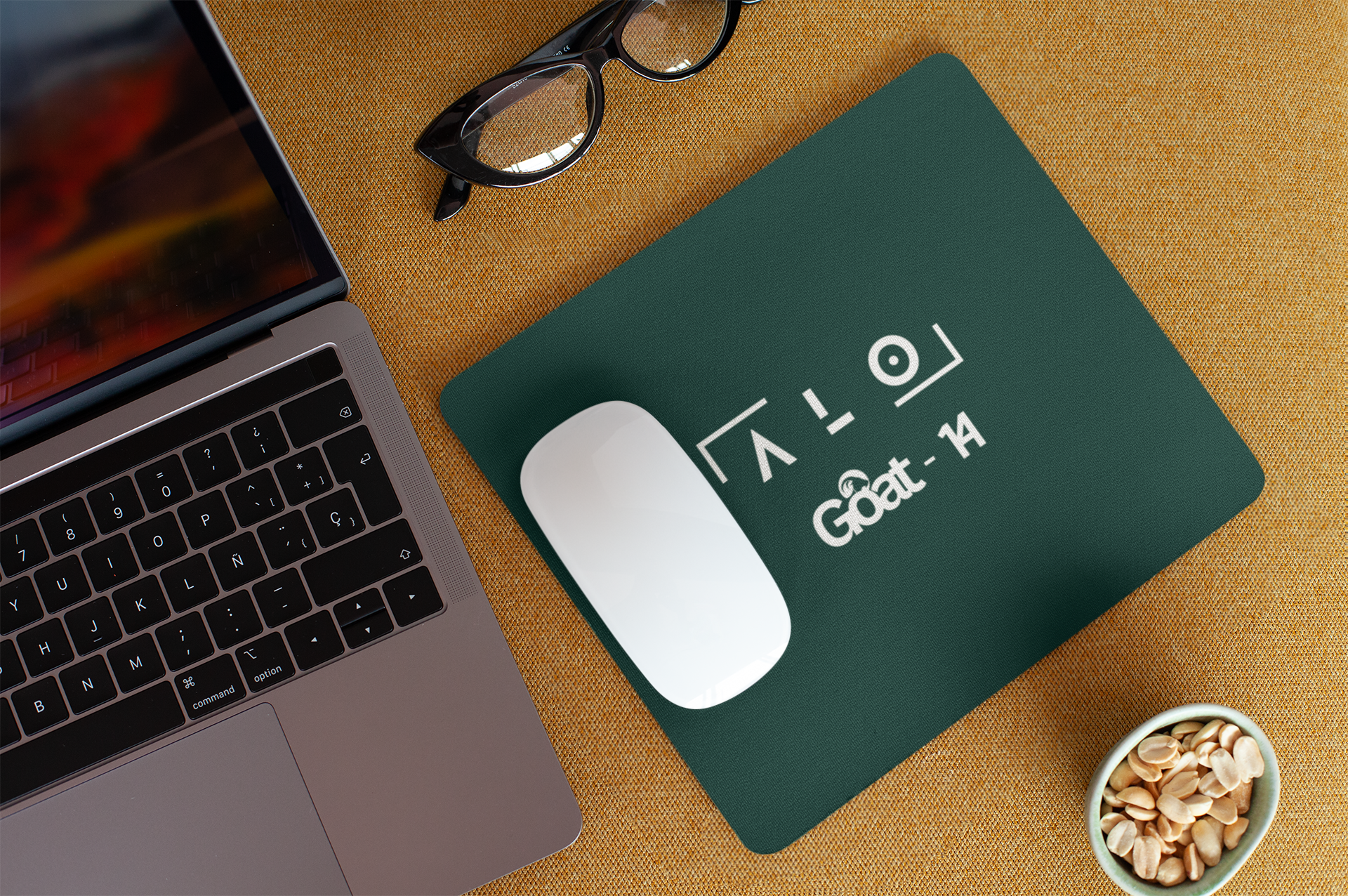 Verdant green racing-inspired office mouse pad with a motorsport aesthetic, perfect for Grand Prix fans, gamers, and professionals. High-speed performance desk mat for home or office use.