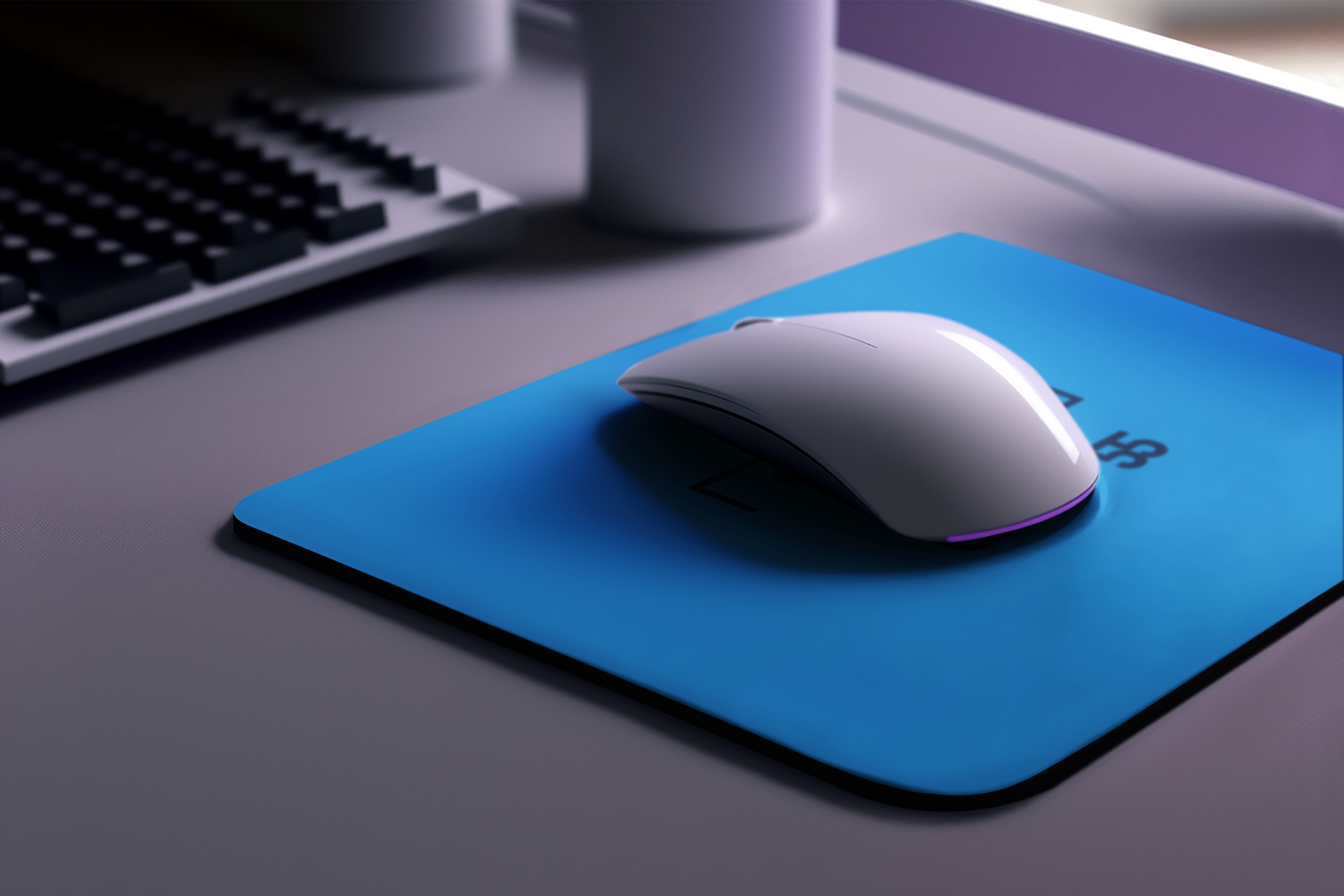 Rosso red and azure blue racing-inspired office mouse pad with a motorsport aesthetic, perfect for Grand Prix fans, gamers, and professionals. High-speed performance desk mat for home or office use.